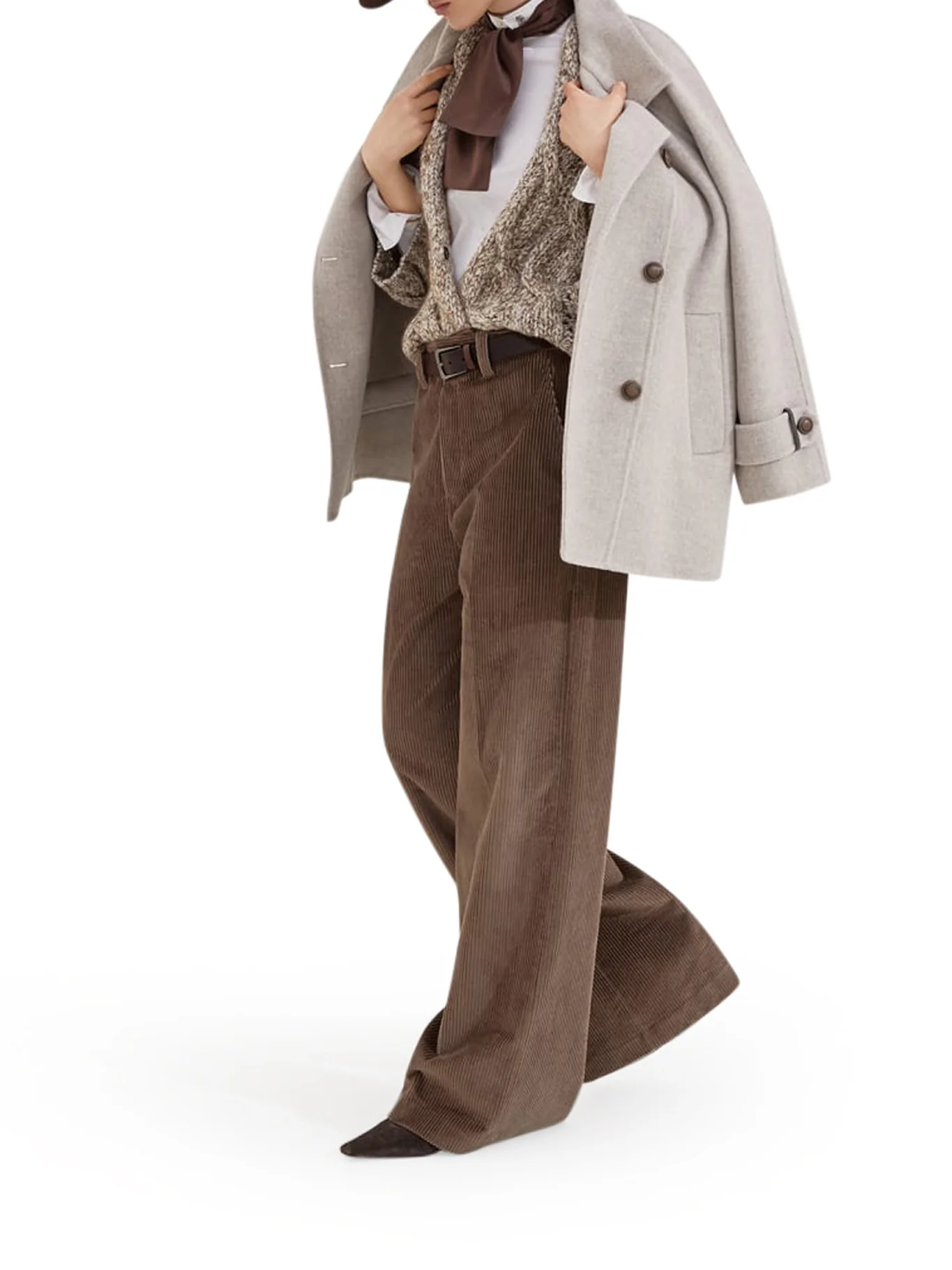 WOOL AND CASHMERE CABAN WITH SHINY CUFF DETAILS - Image 2