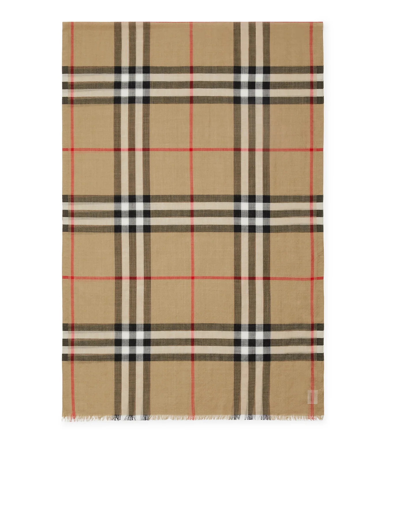 CHECK WOOL AND SILK SCARF
