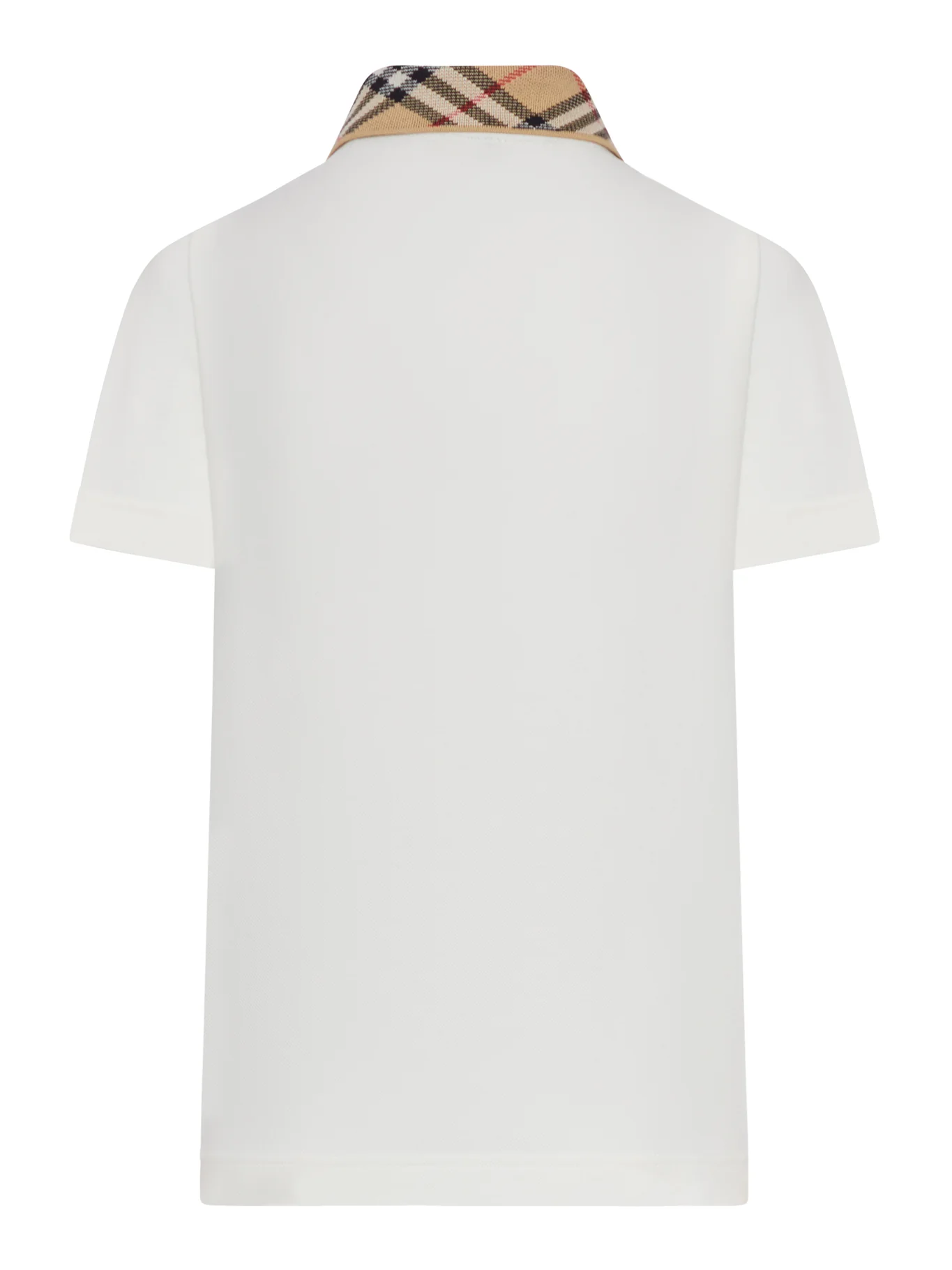 COTTON POLO SHIRT WITH CHECK COLLAR - Image 2