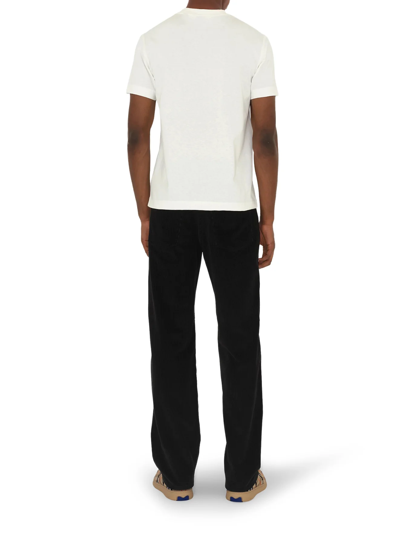 COTTON T-SHIRT WITH CHECK APPLIQUE - Image 3