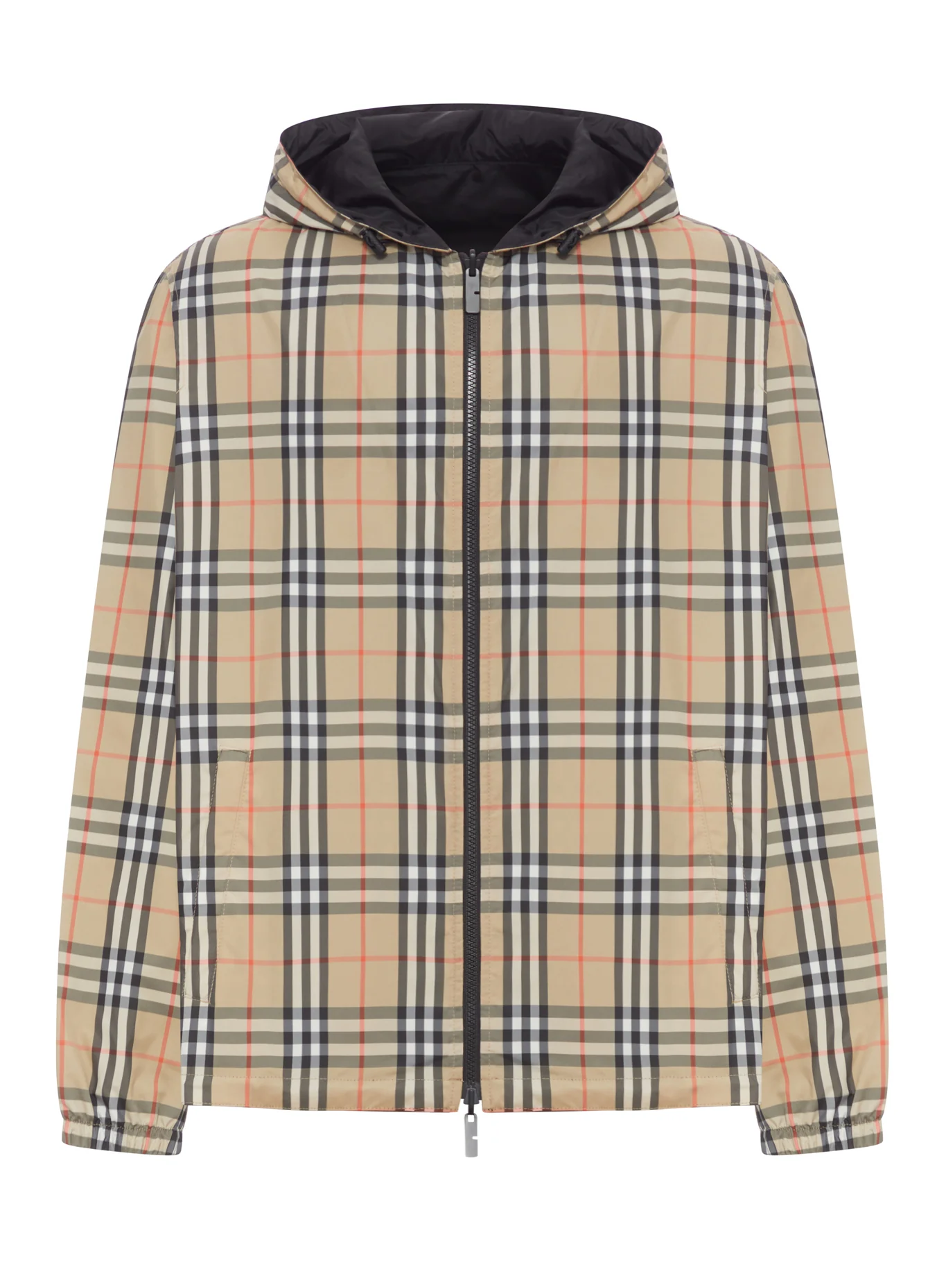 REVERSIBLE CHECK JACKET WITH HOOD