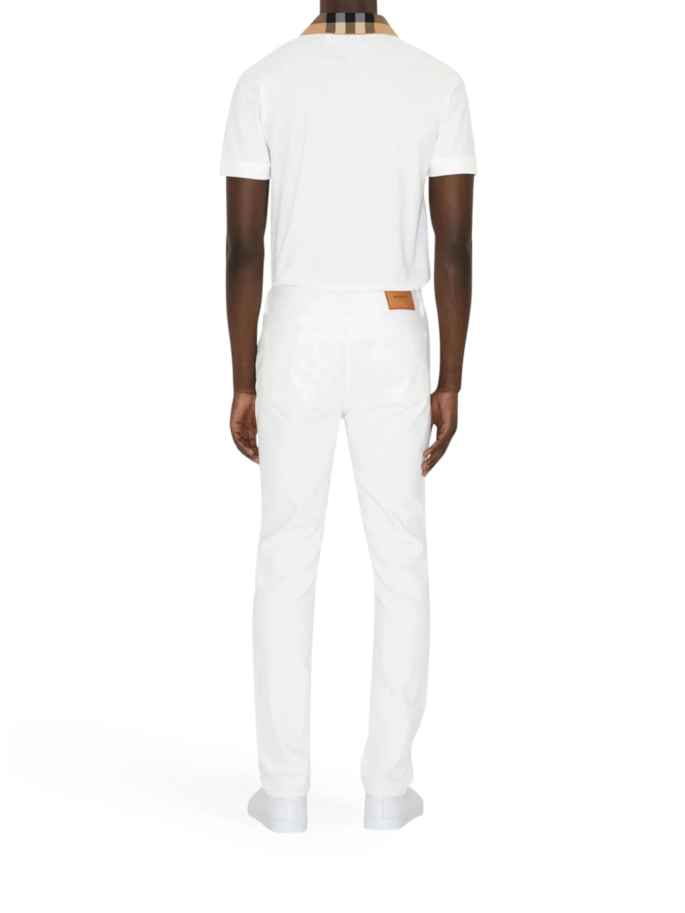 COTTON PIQUÉ POLO SHIRT WITH BURBERRY CHECK COLLAR - Image 4