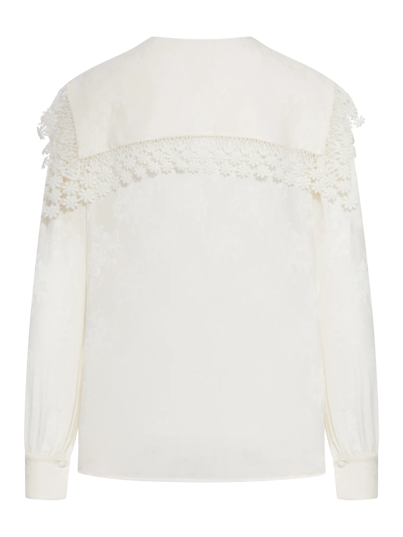 BLOUSE WITH MAXI COLLAR IN SILK JACQUARD AND LACE - Image 2