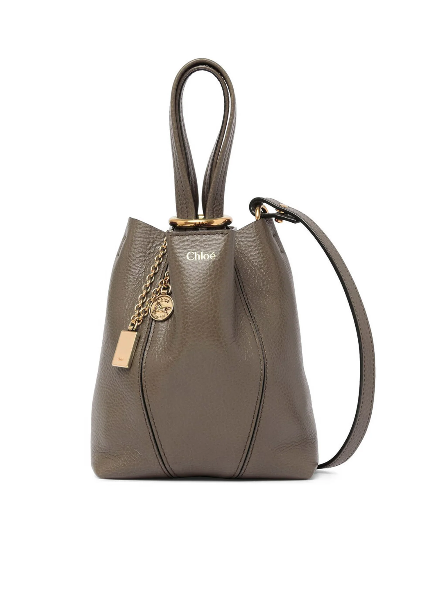 CHLOÉ SPIN SMALL TOTE BAG IN GRAINY LEATHER - Image 6