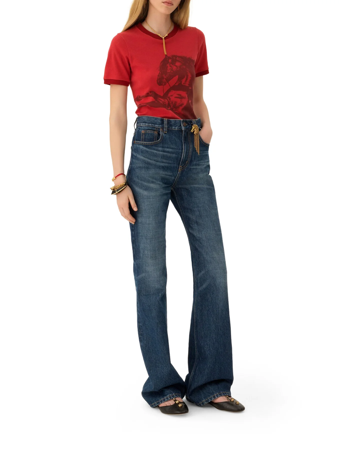 HIGH WAIST CAPSULE HORSE JEANS IN DENIM - Image 2