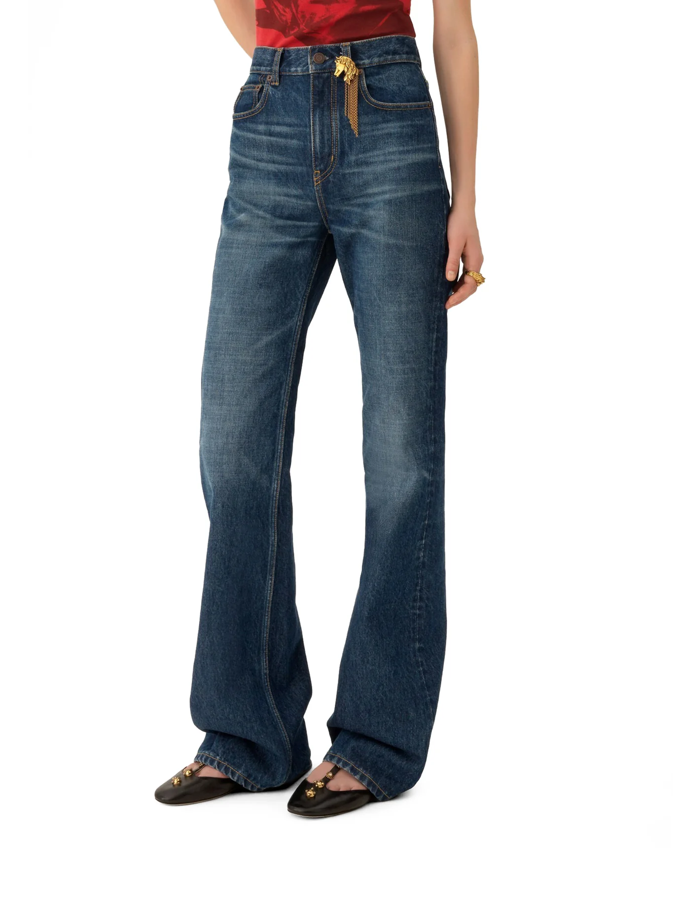 HIGH WAIST CAPSULE HORSE JEANS IN DENIM - Image 3