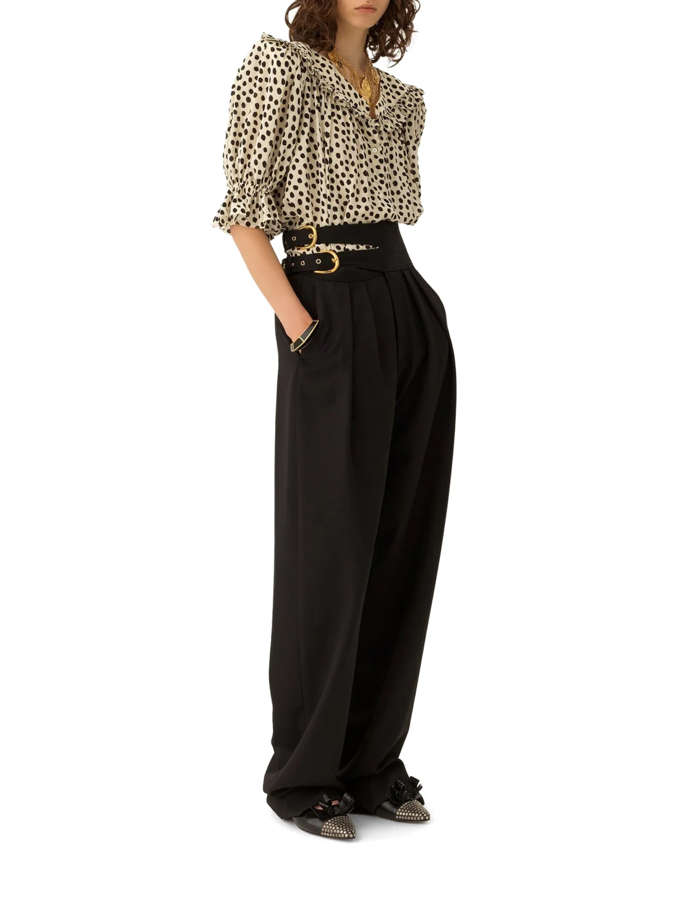 HIGH-WAISTED TAILORED WOOL TROUSERS - Image 2