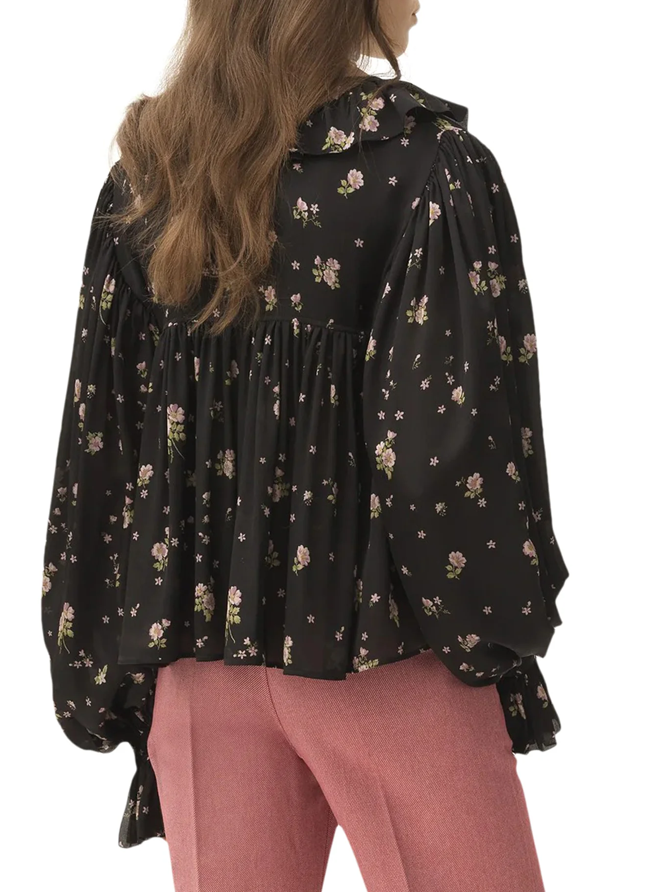 MAXI TOP WITH RUFFLES IN SILK CHARMEUSE - Image 3
