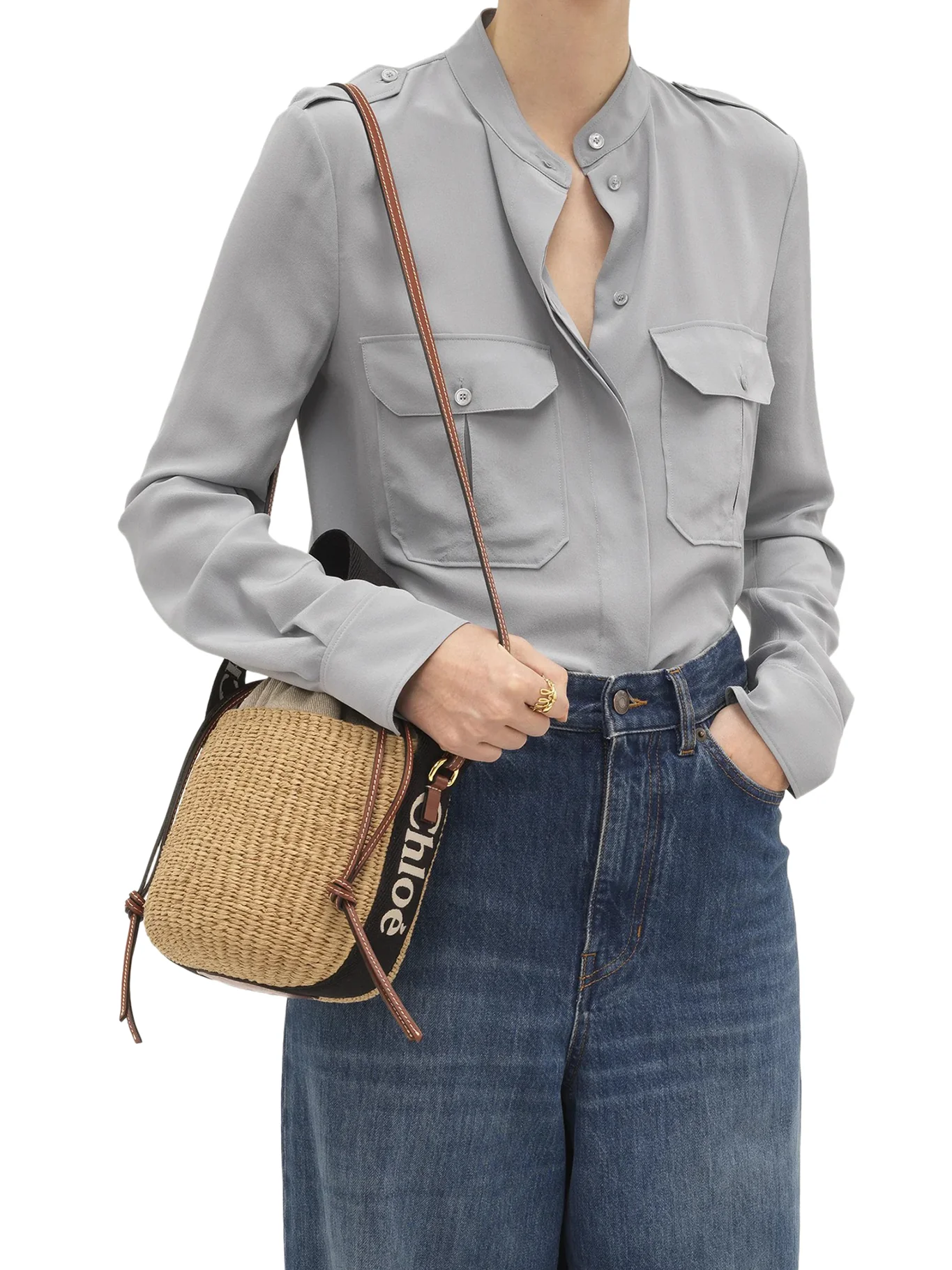 WOODY SMALL BASKET BAG IN NATURAL FIBRES - Image 3