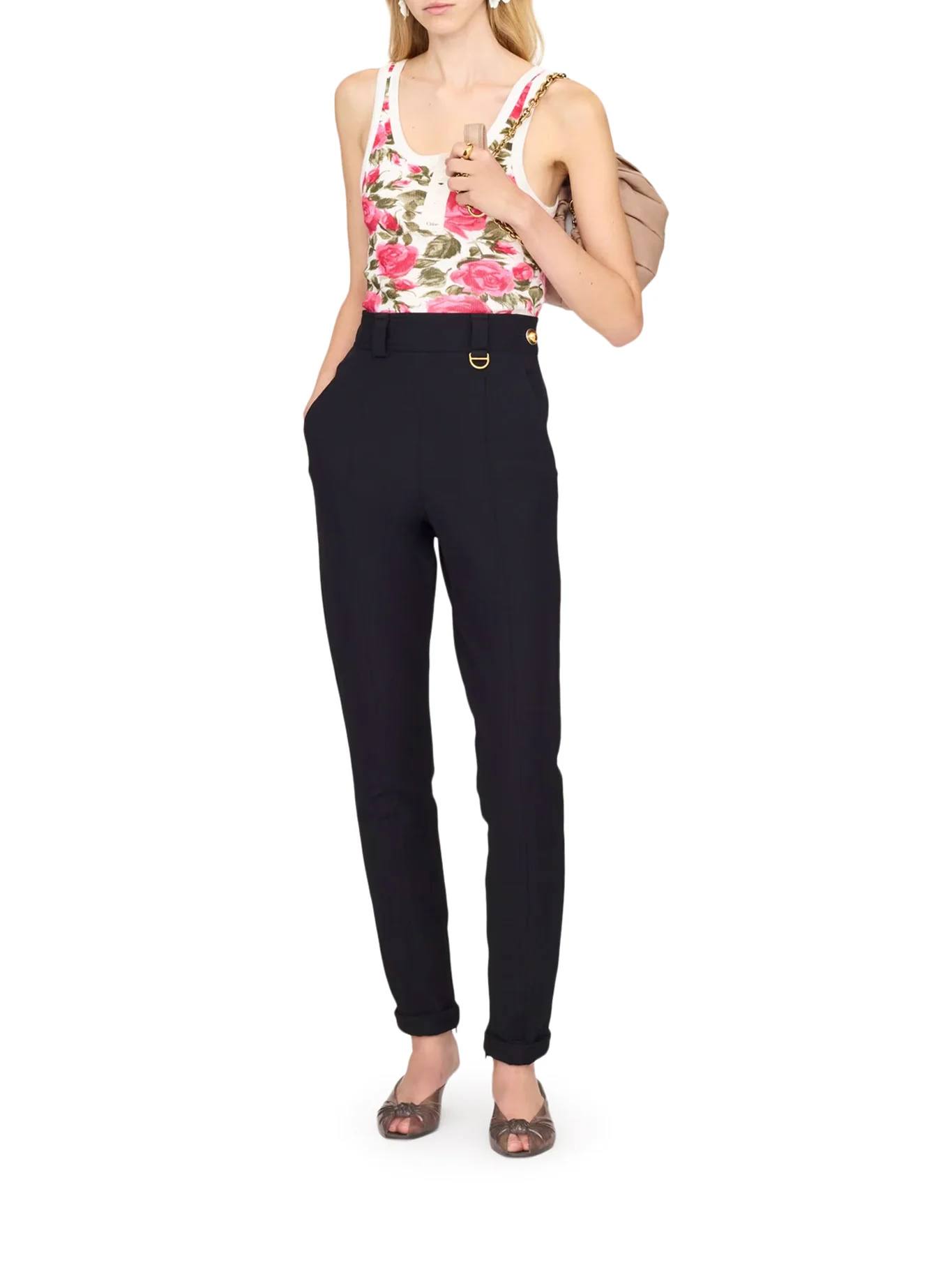 STRETCH COTTON TOP WITH FLORAL PRINT - Image 2