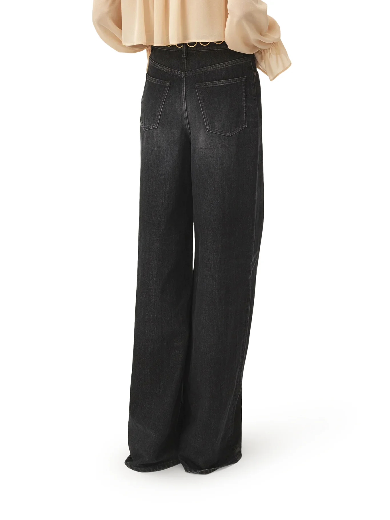 WIDE LEG HIGH WAISTED DENIM JEANS - Image 4