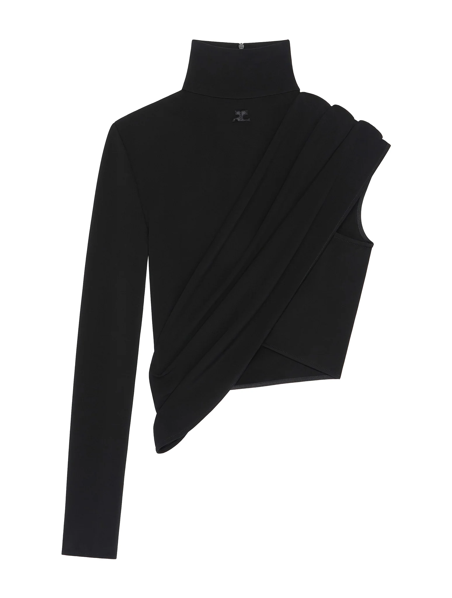 ASYMMETRIC CROPPED JERSEY TOP