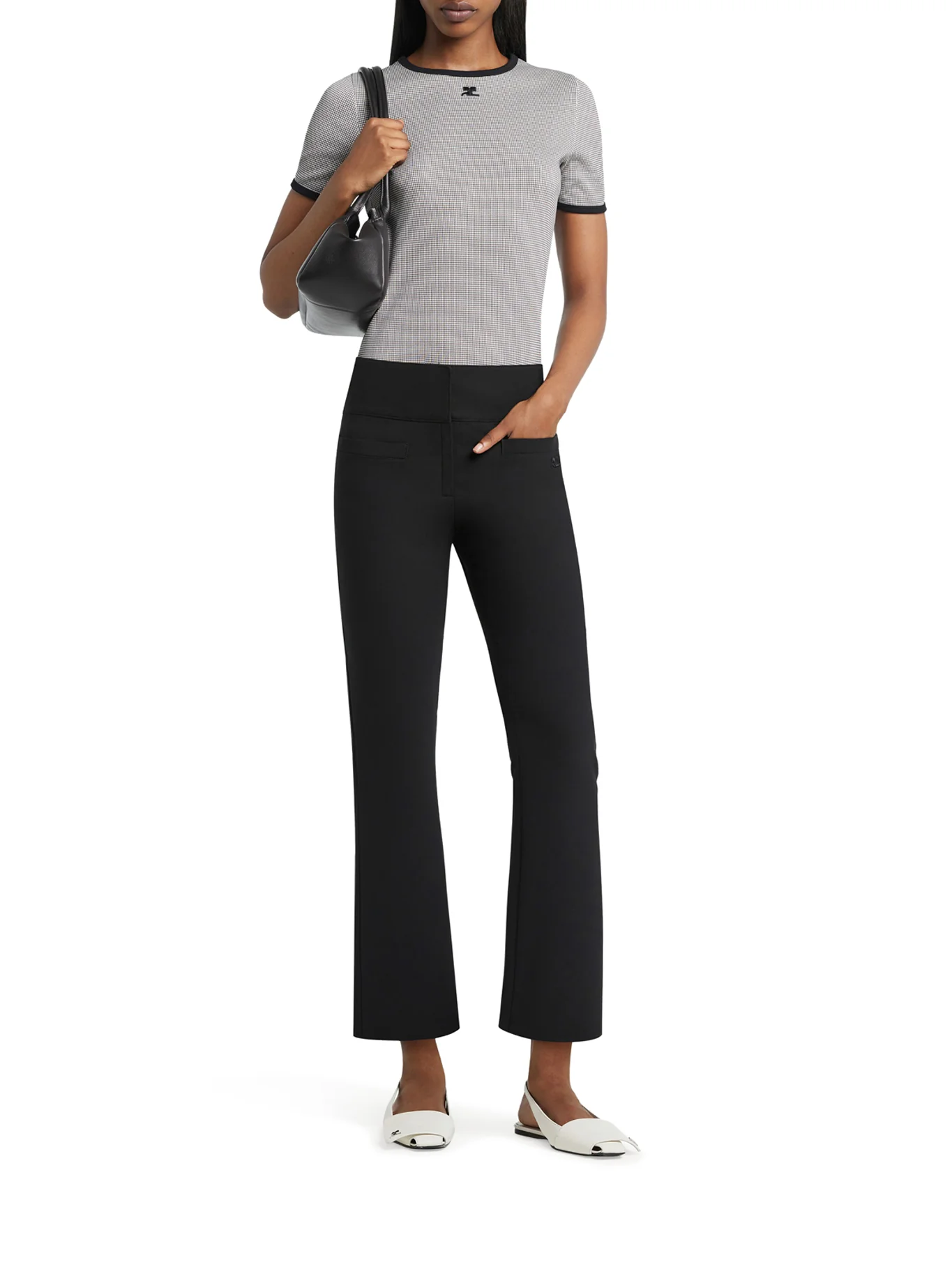HOUNDSTOOTH CONTRAST T-SHIRT - Image 2