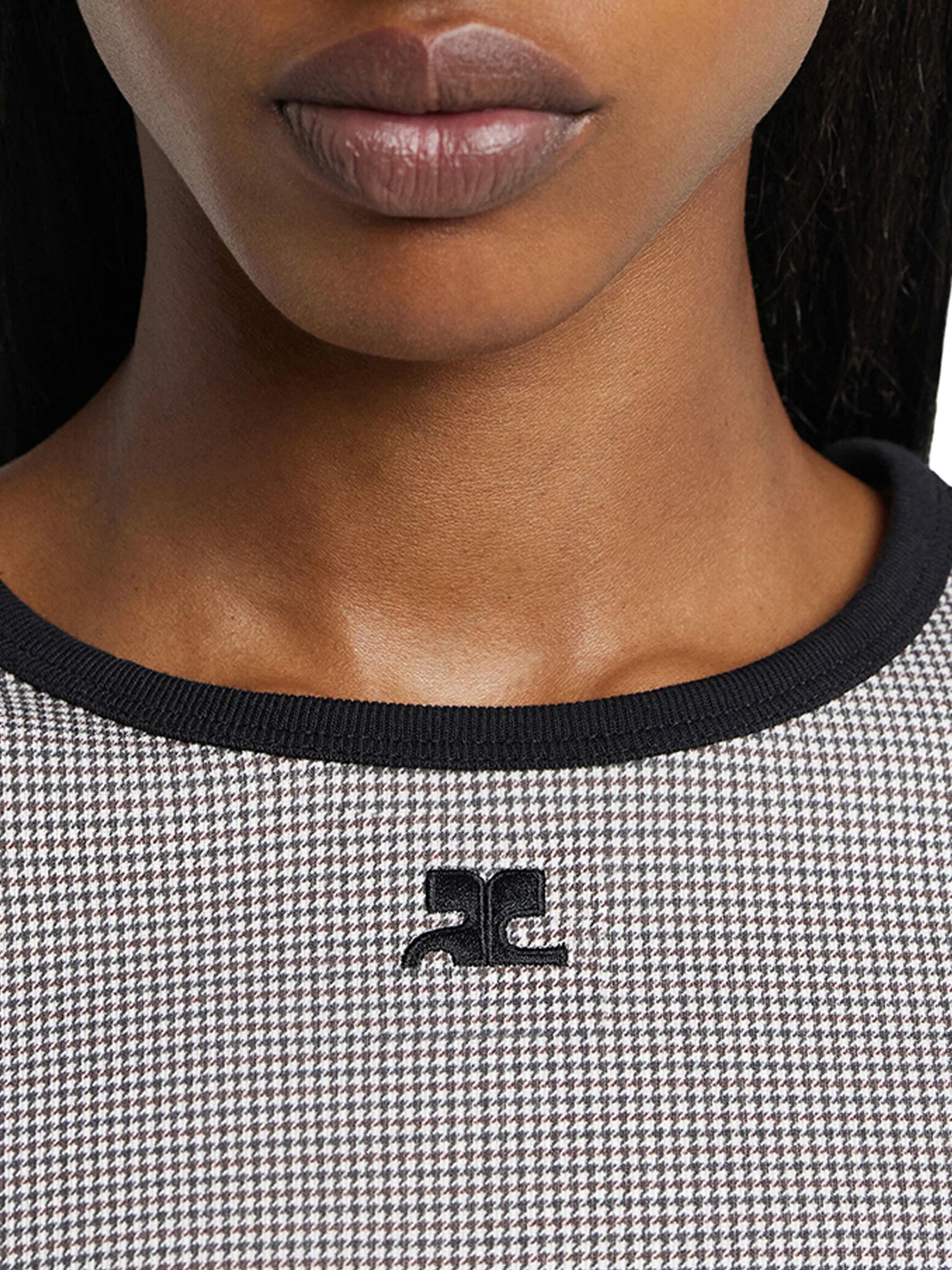 HOUNDSTOOTH CONTRAST T-SHIRT - Image 4