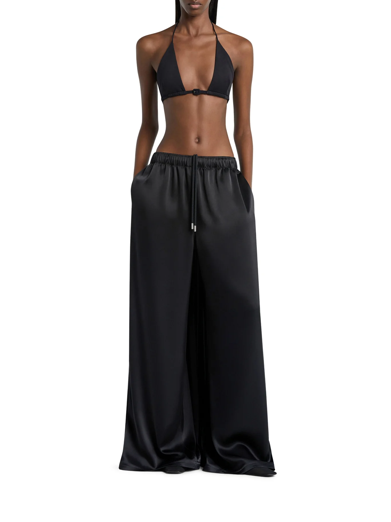 SATIN WIDE TRAIN PANTS - Image 2