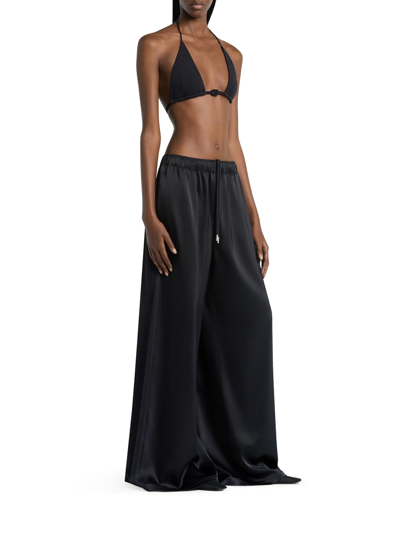 SATIN WIDE TRAIN PANTS - Image 4