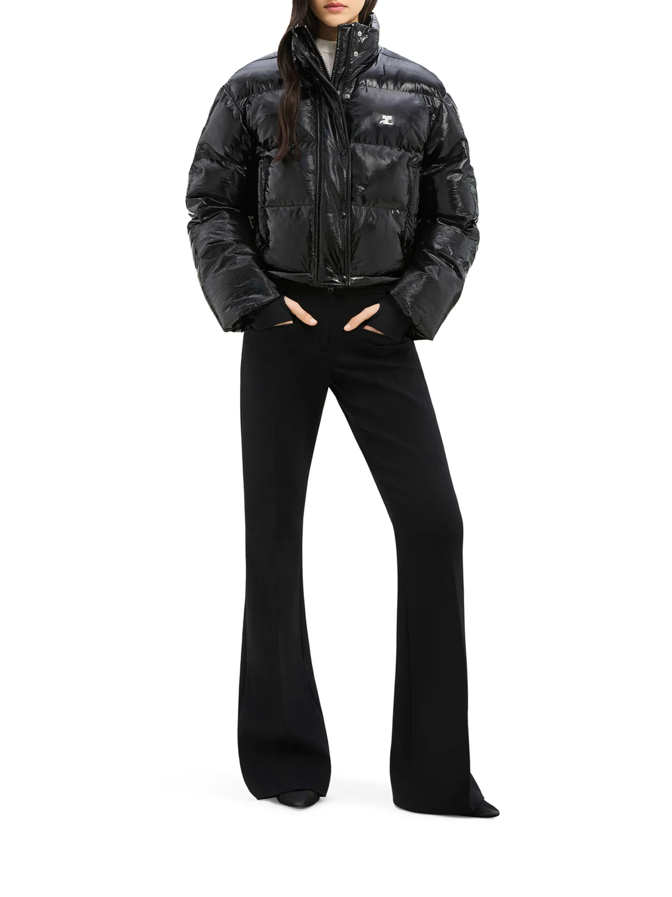 VINYL BOMBER JACKET WITH CONTRASTING EMBROIDERED AC LOGO - Image 2