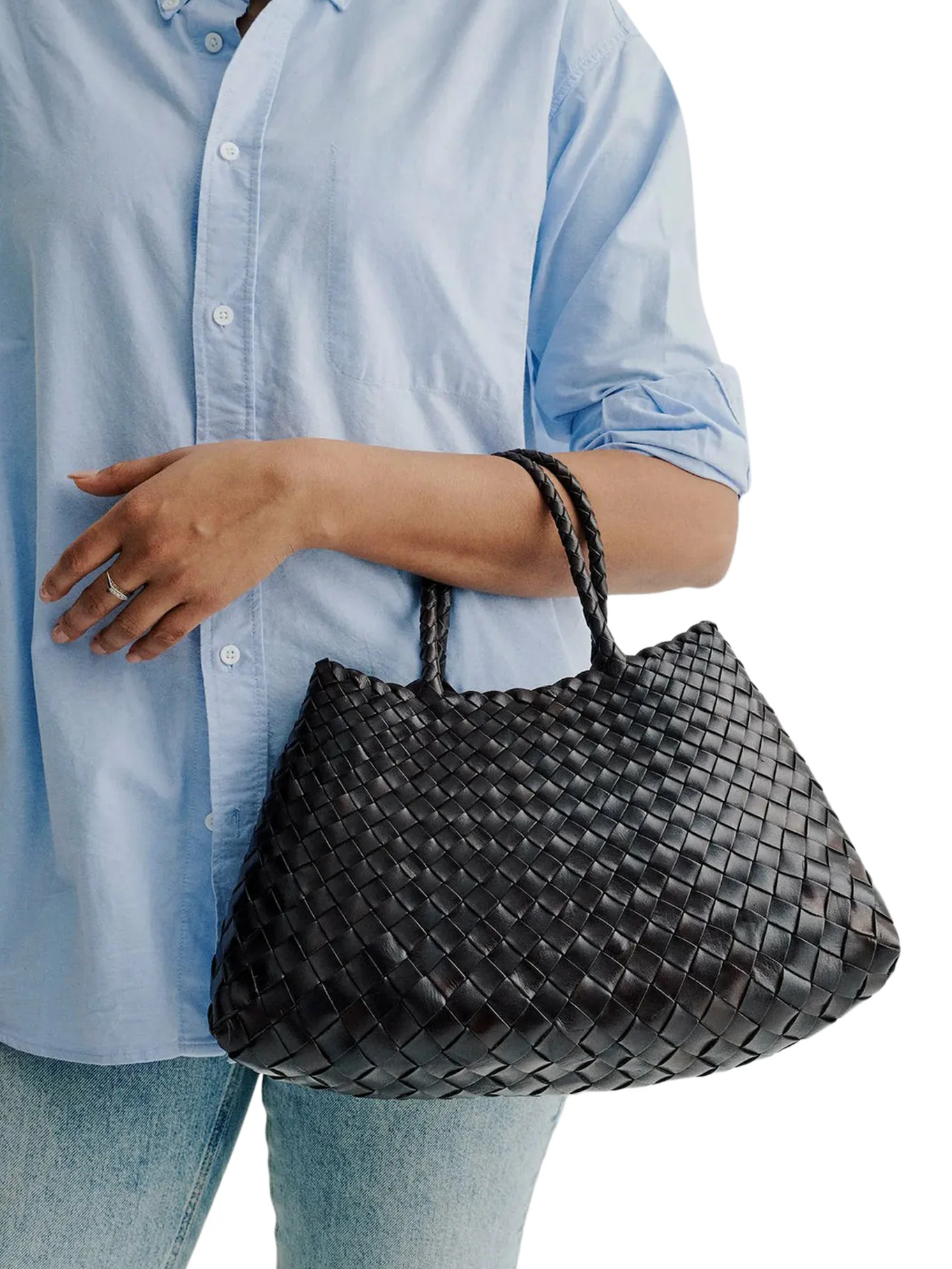 SANTA CROCE SMALL BLACK LEATHER BAG - Image 2
