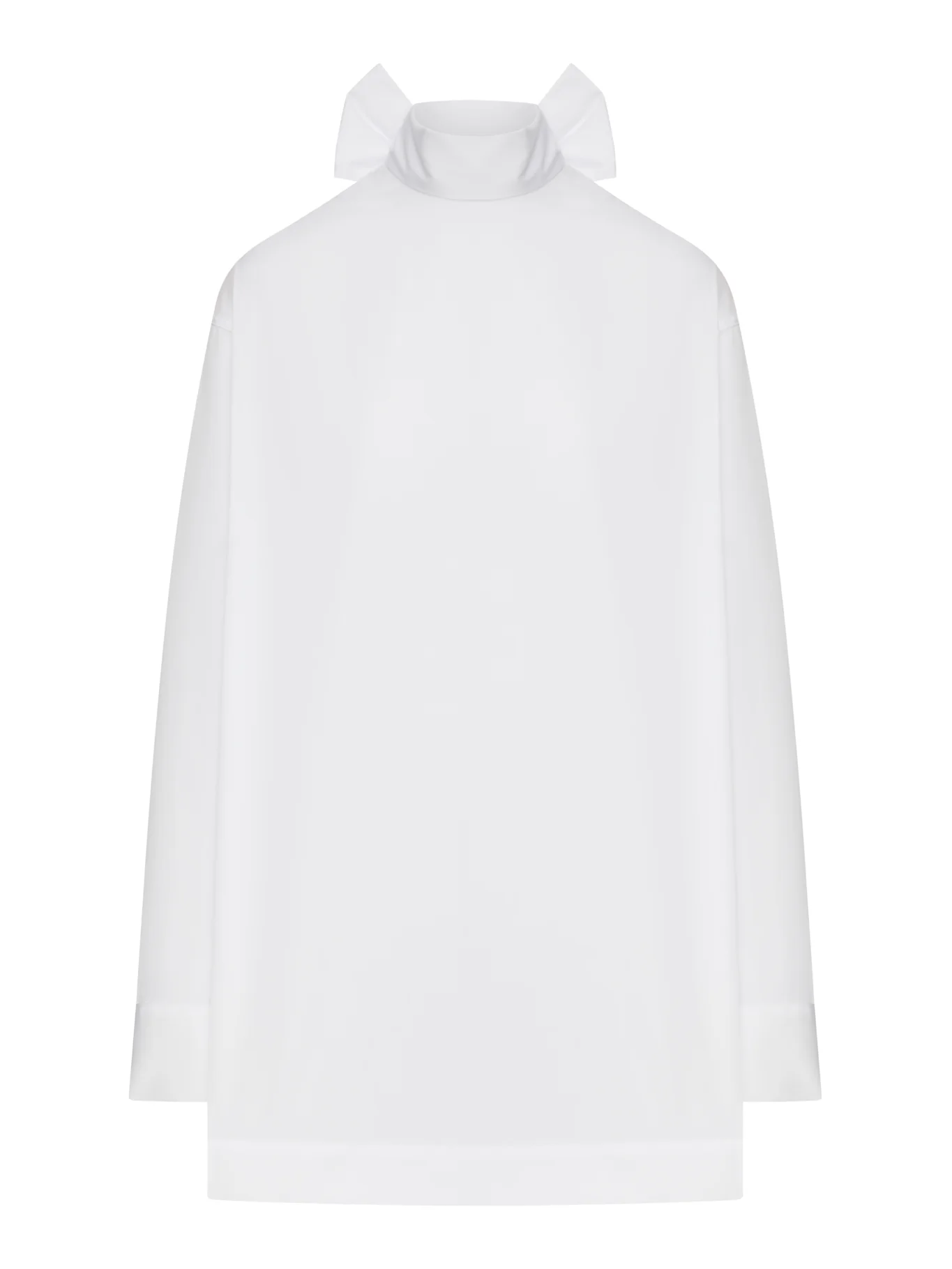 COTTON SHIRT WITH BOW CLOSURE