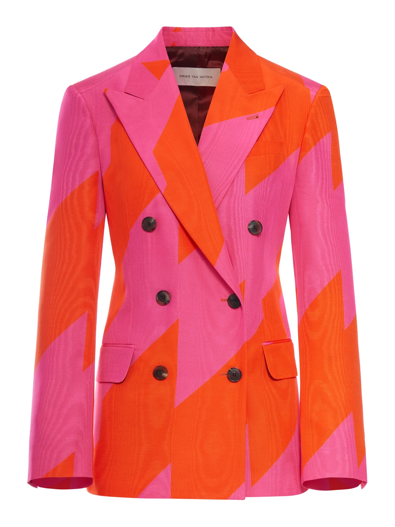 DOUBLE-BREASTED JACKET WITH GRAPHIC PRINT