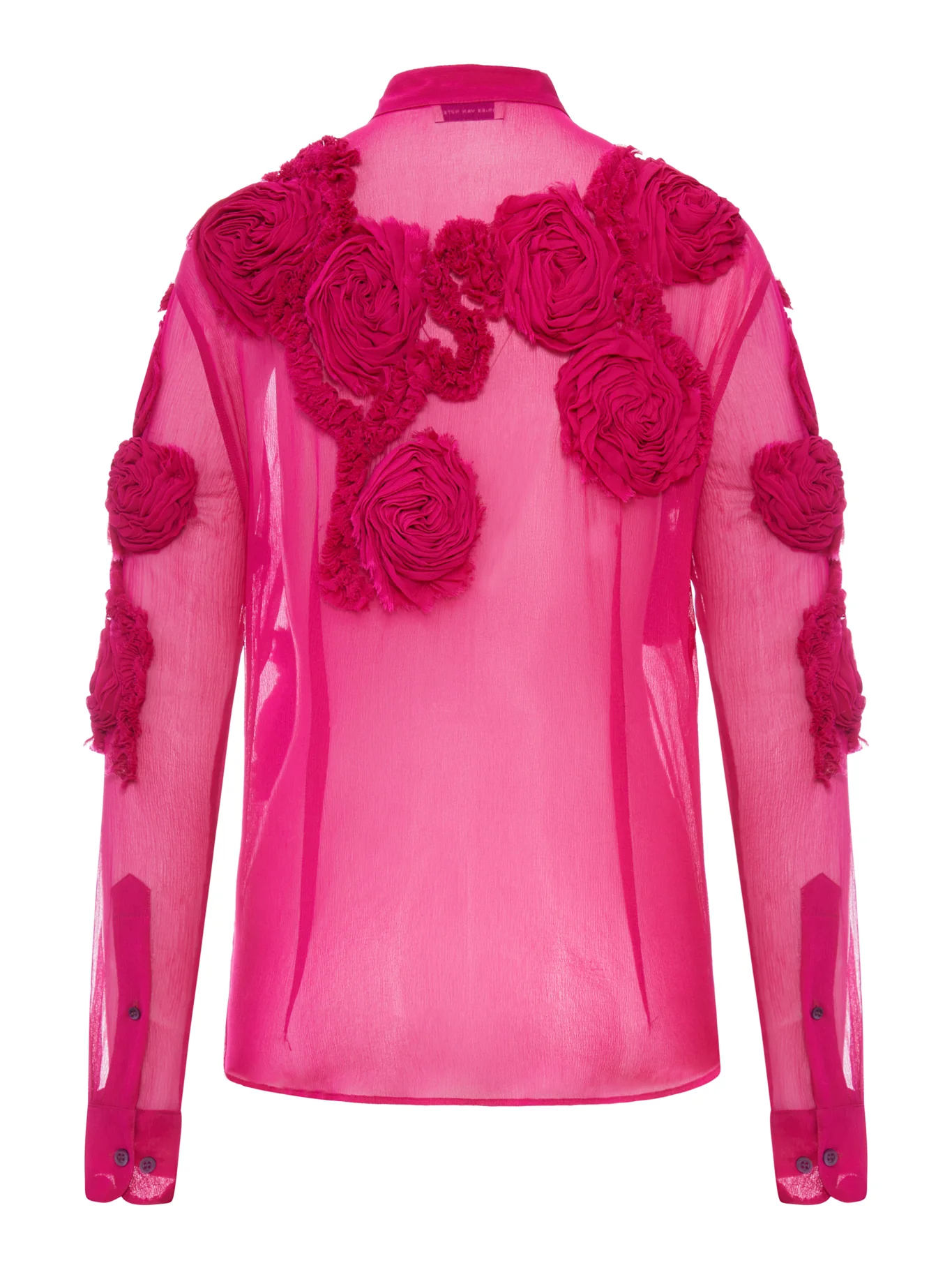 ORGANZA SHIRT WITH FLORAL APPLICATIONS - Image 2