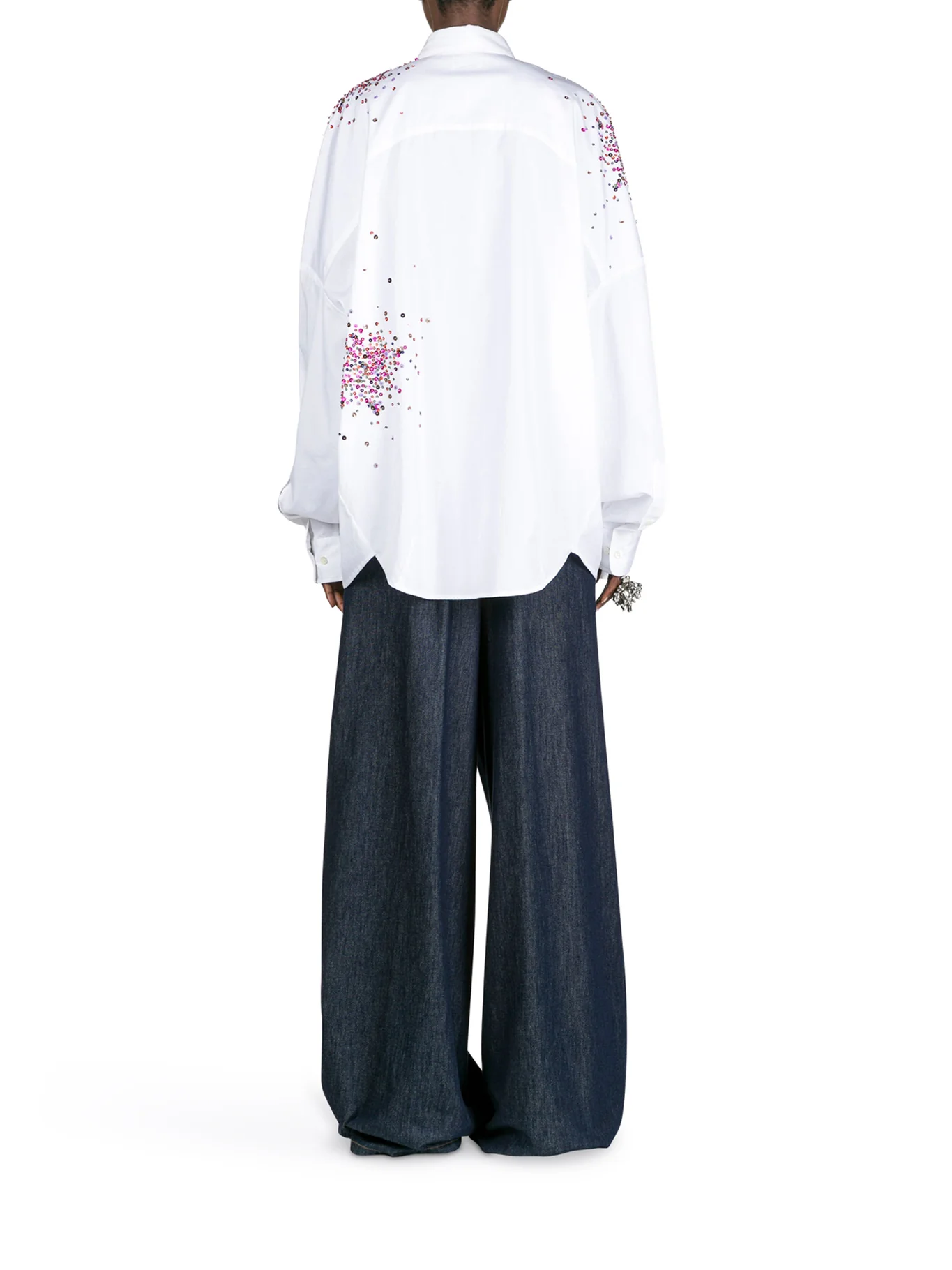 OVERSIZED COTTON SHIRT WITH APPLIQUES - Image 3