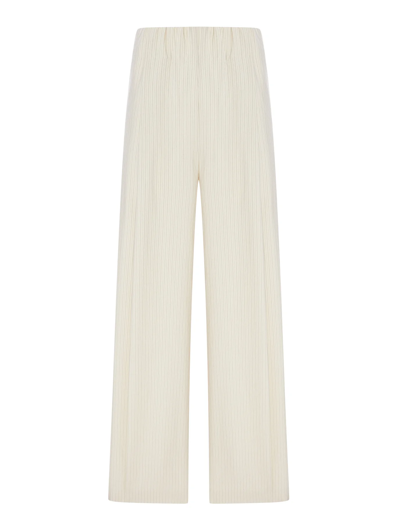 WIDE-LEG COTTON TROUSERS WITH STRIPED PATTERN