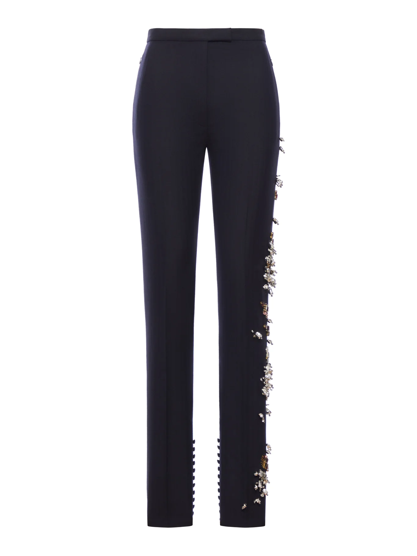 WOOL TROUSERS WITH JEWEL APPLICATIONS