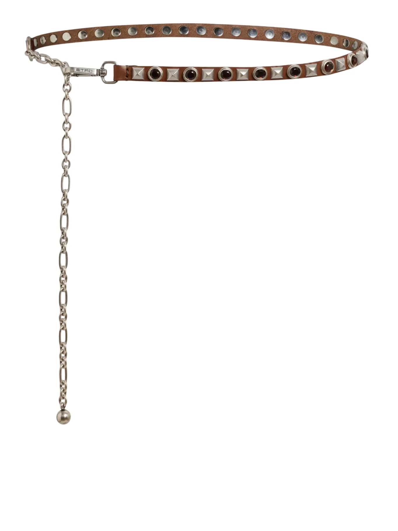 LEATHER BELT WITH JEWEL STUDS