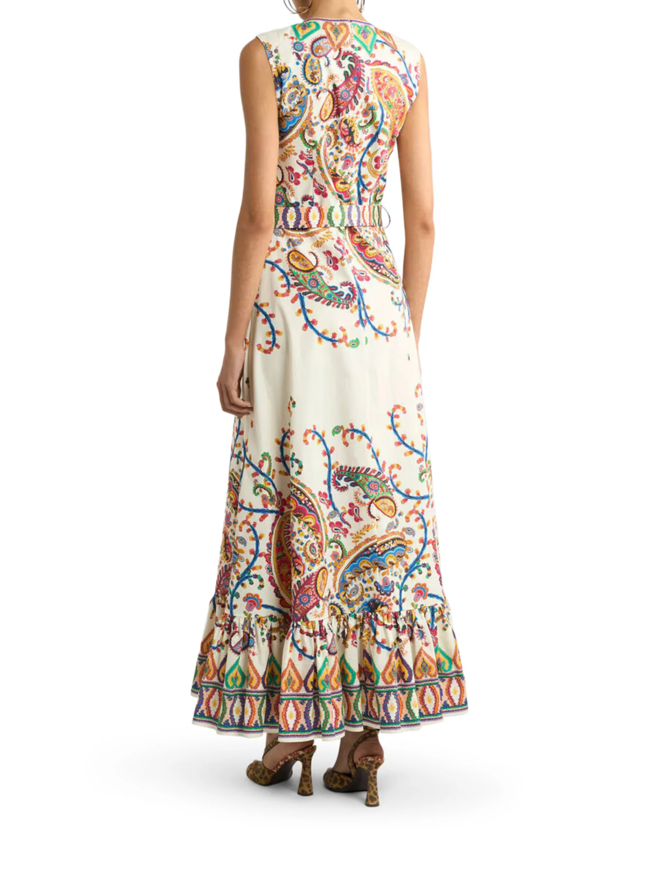 LONG COTTON DRESS WITH FLORAL PAISLEY PRINT - Image 3