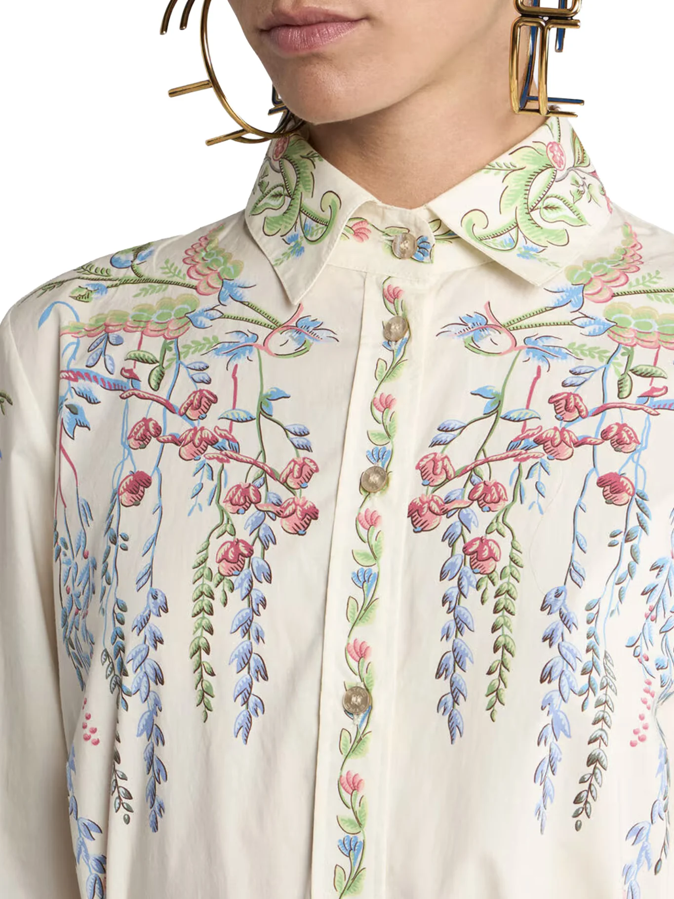 LONG SILK CHEMISIER DRESS WITH FLORAL PRINT AND BELT - Image 4