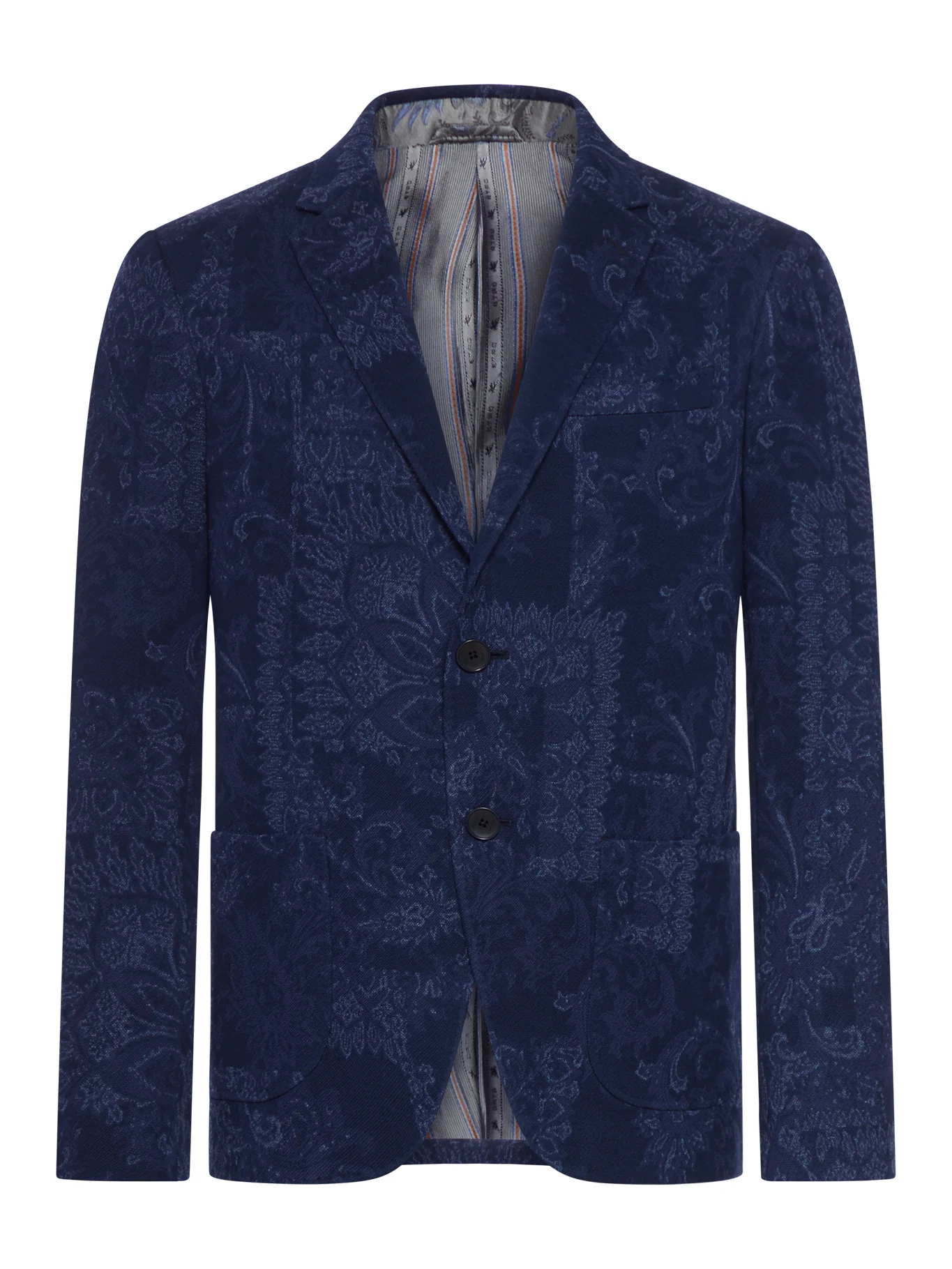 SINGLE-BREASTED JACQUARD COTTON JACKET WITH FLORAL PATTERN