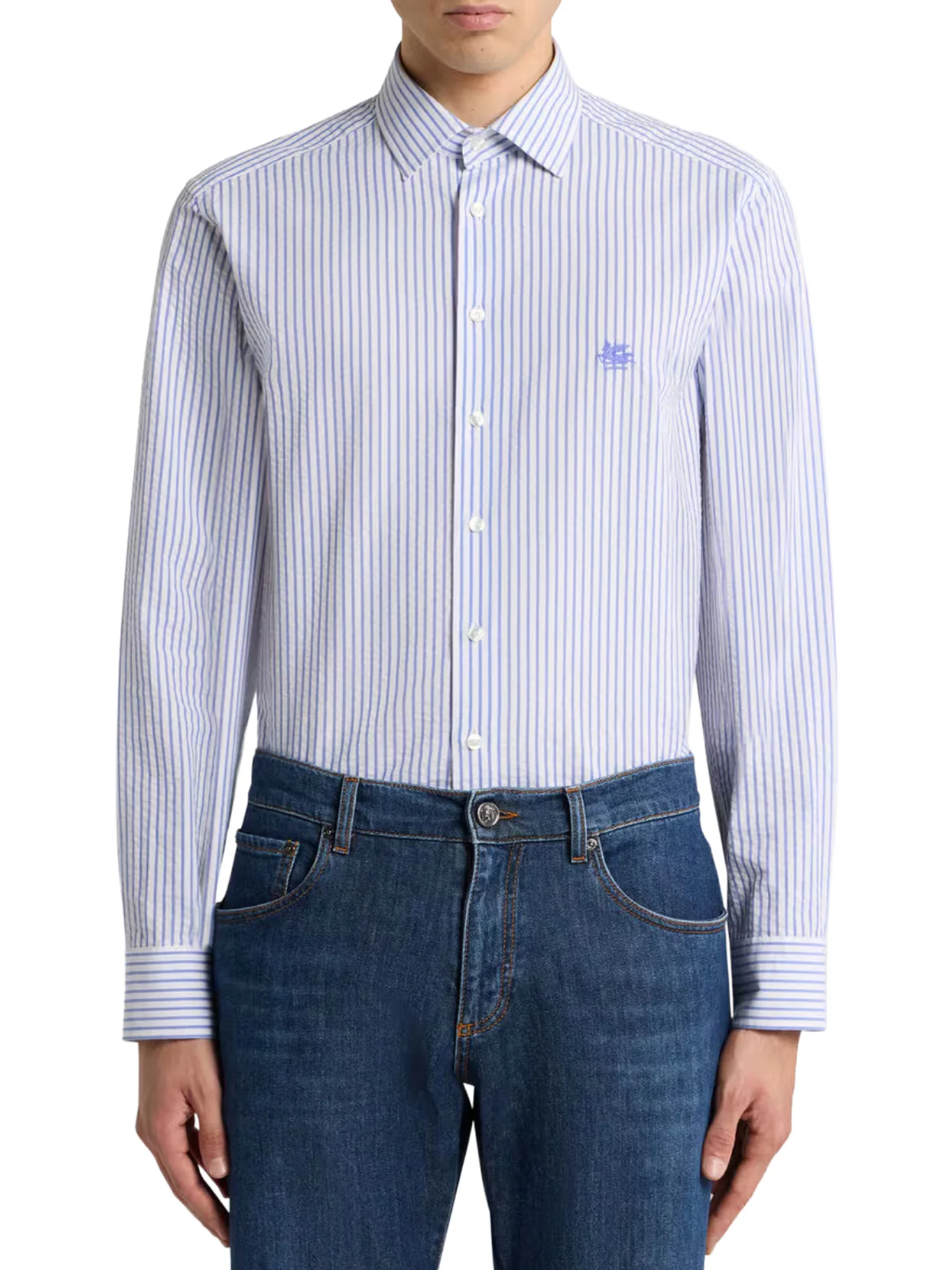 STRIPED SEERSUCKER COTTON SHIRT - Image 2