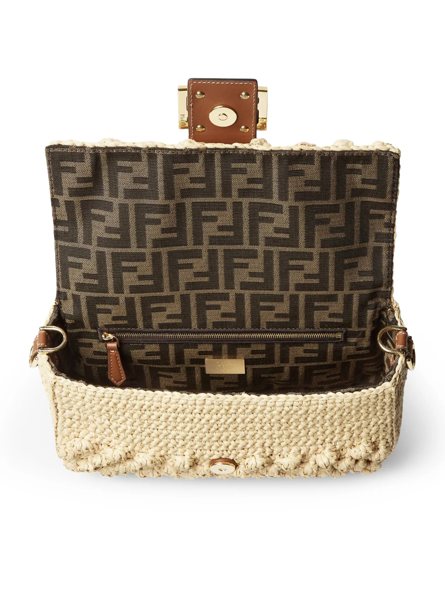 BAGUETTE BAG IN RAFFIA WITH A HAZELNUT STITCH - Image 6