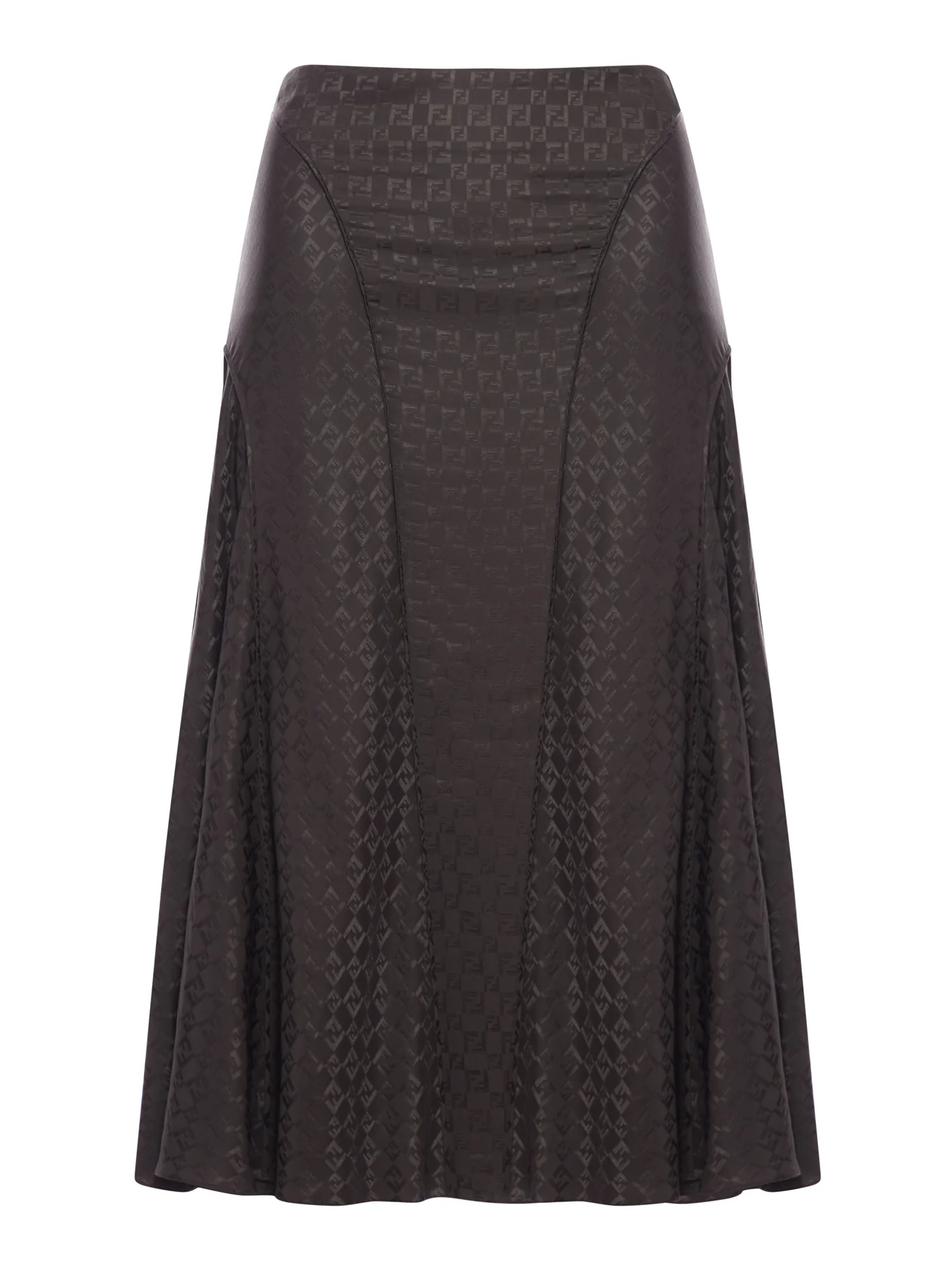 BROWN FF JACQUARD SILK SKIRT