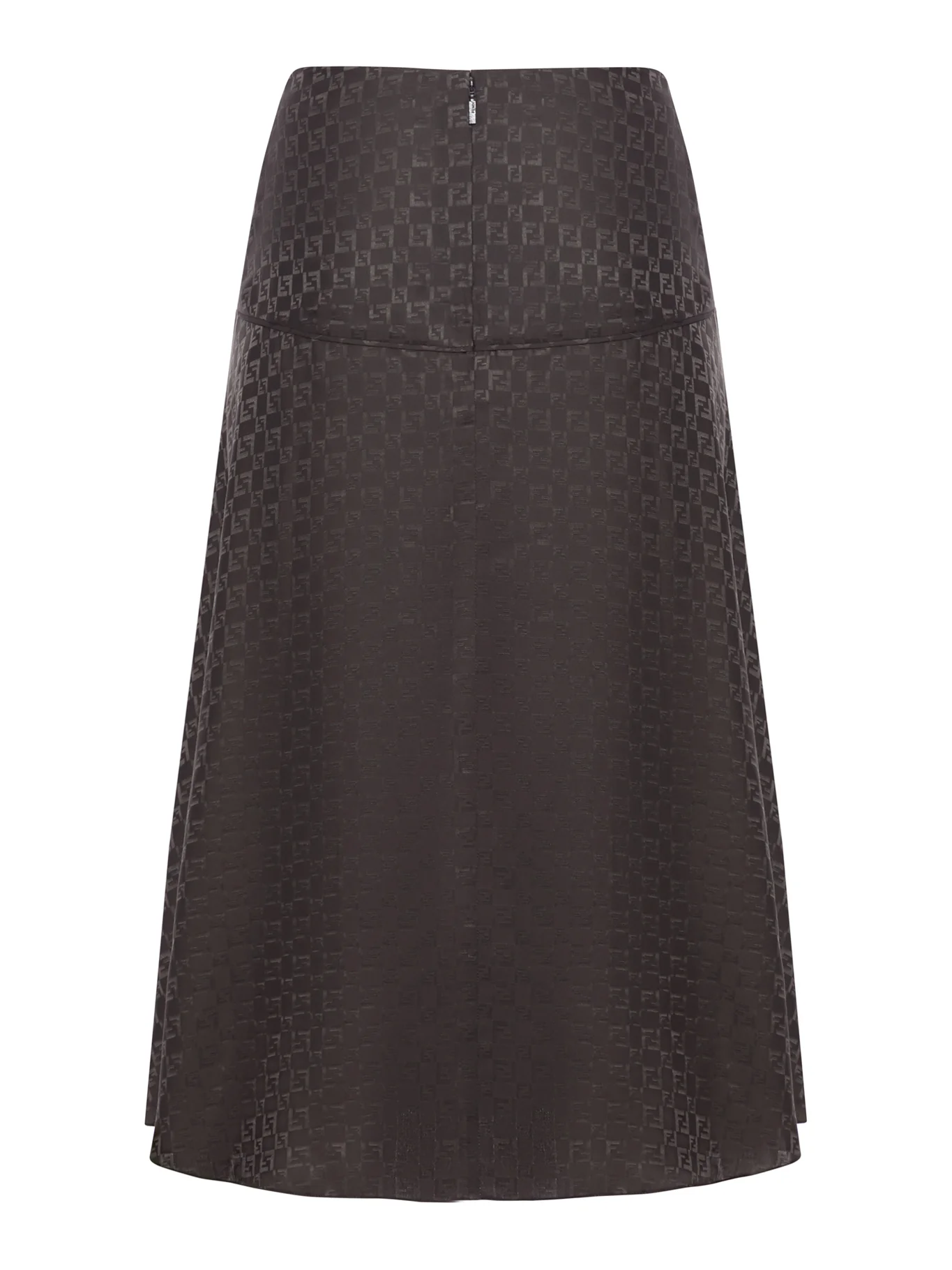 BROWN FF JACQUARD SILK SKIRT - Image 2