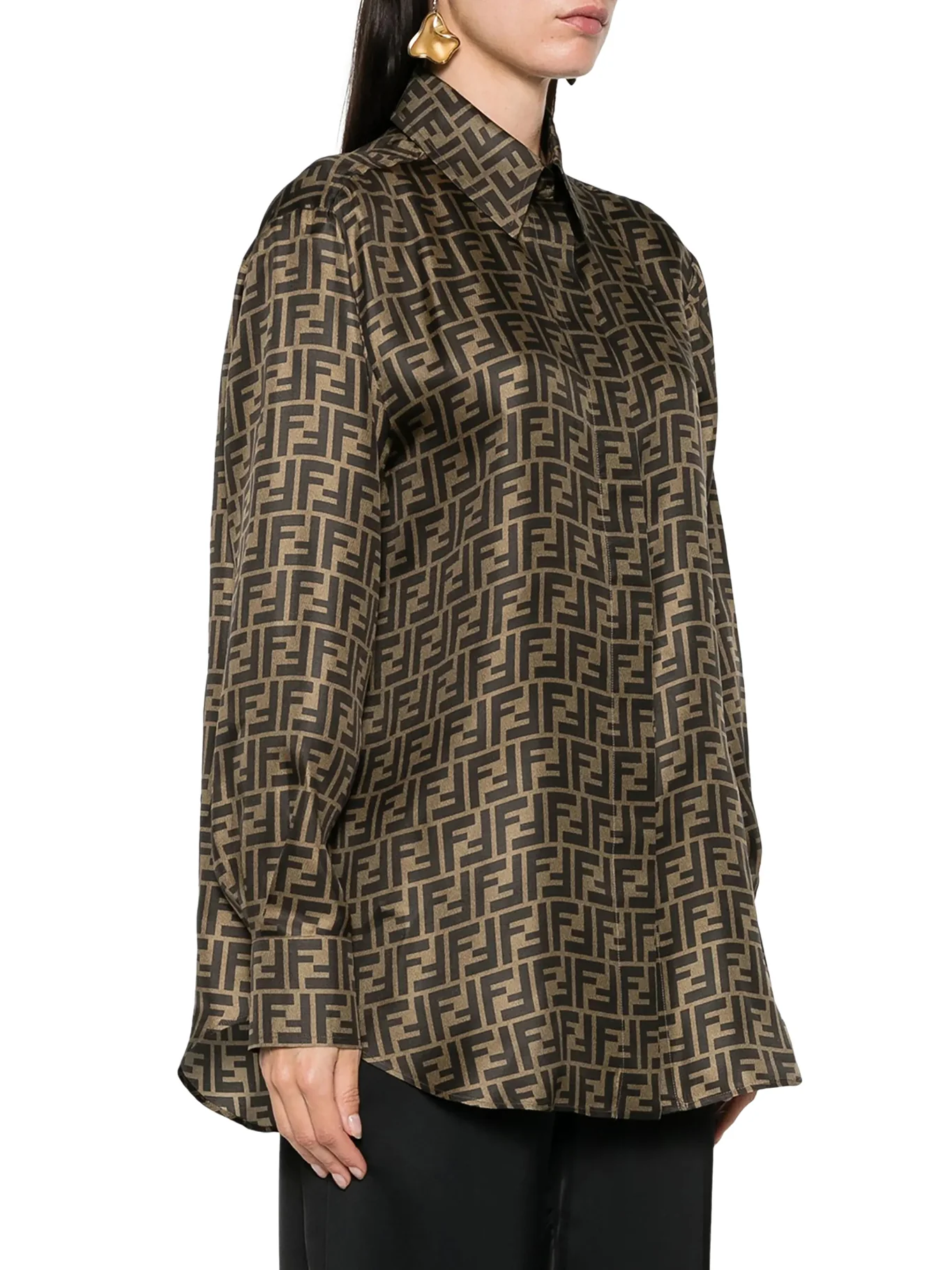 FF BROWN SILK SHIRT - Image 3