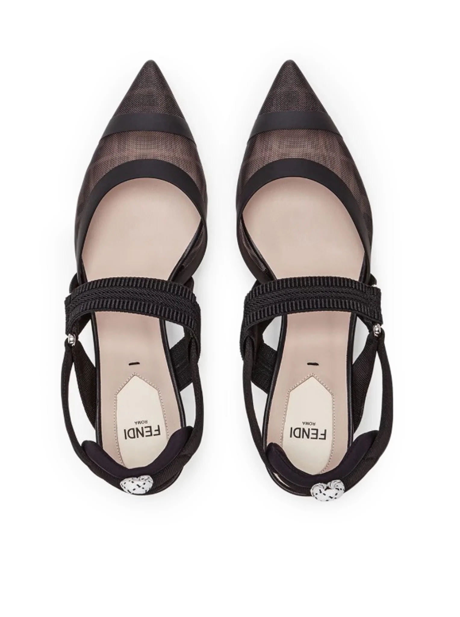 COLIBRì MESH AND LEATHER MEDIUM SLINGBACK WITH MEDIUM HEEL - Image 4