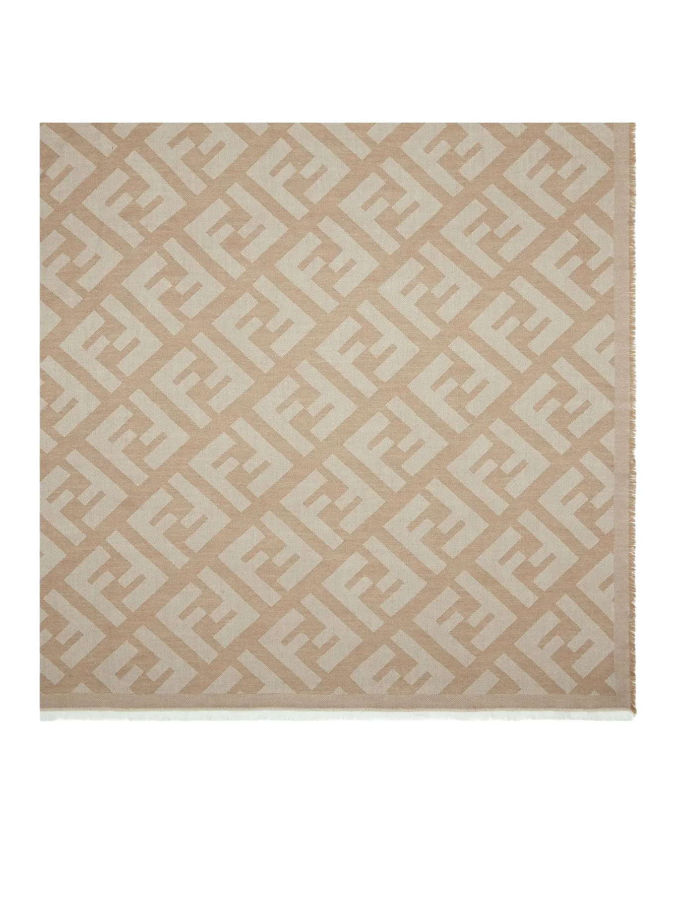 FF SHAWL IN BEIGE WOOL AND CASHMERE