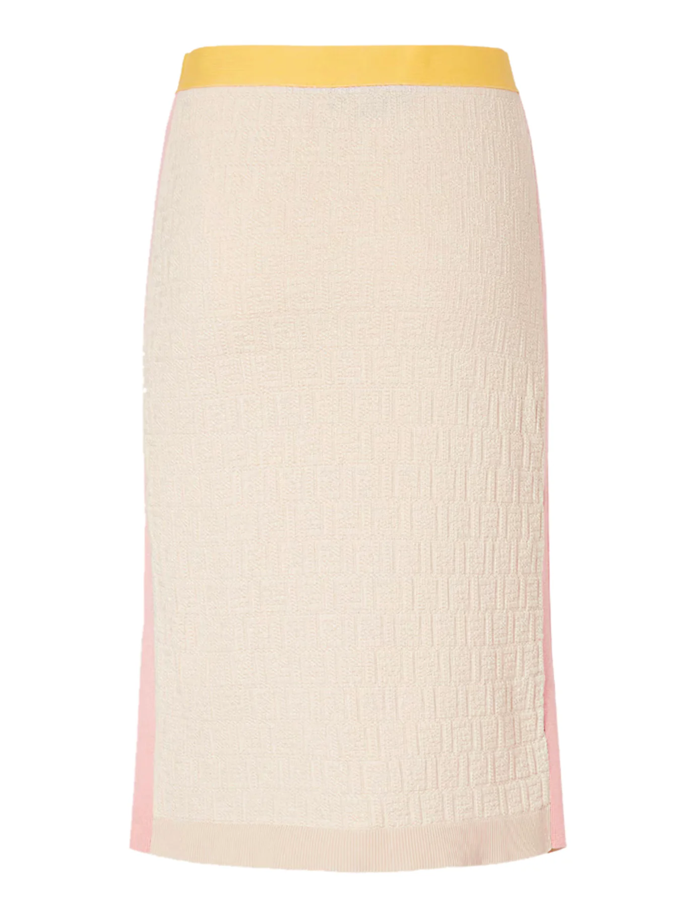 MIDI SKIRT WITH COLOR BLOCK INSERTS IN COTTON AND SILK - Image 2