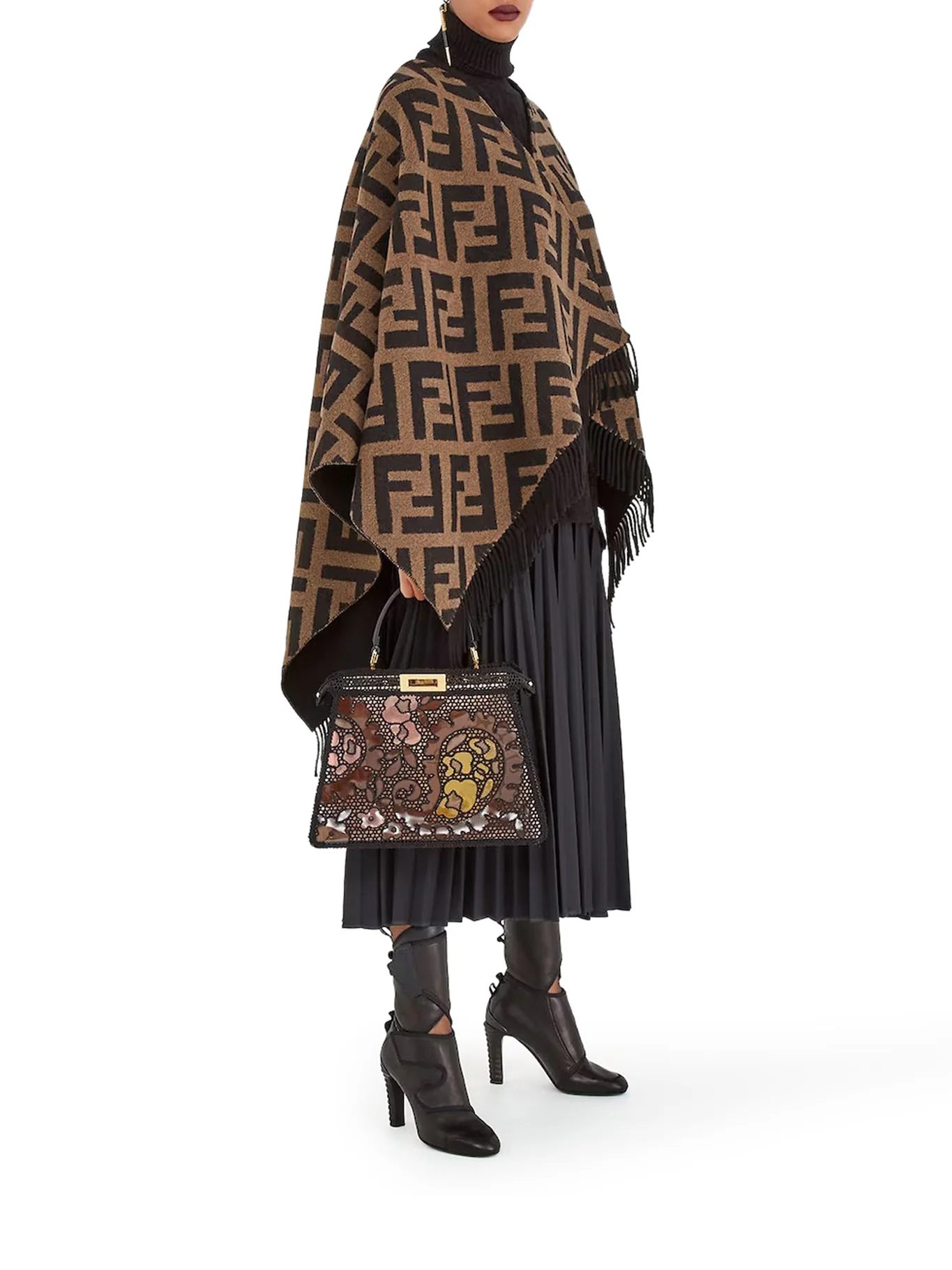 Multicolor cashmere and wool poncho - Image 2
