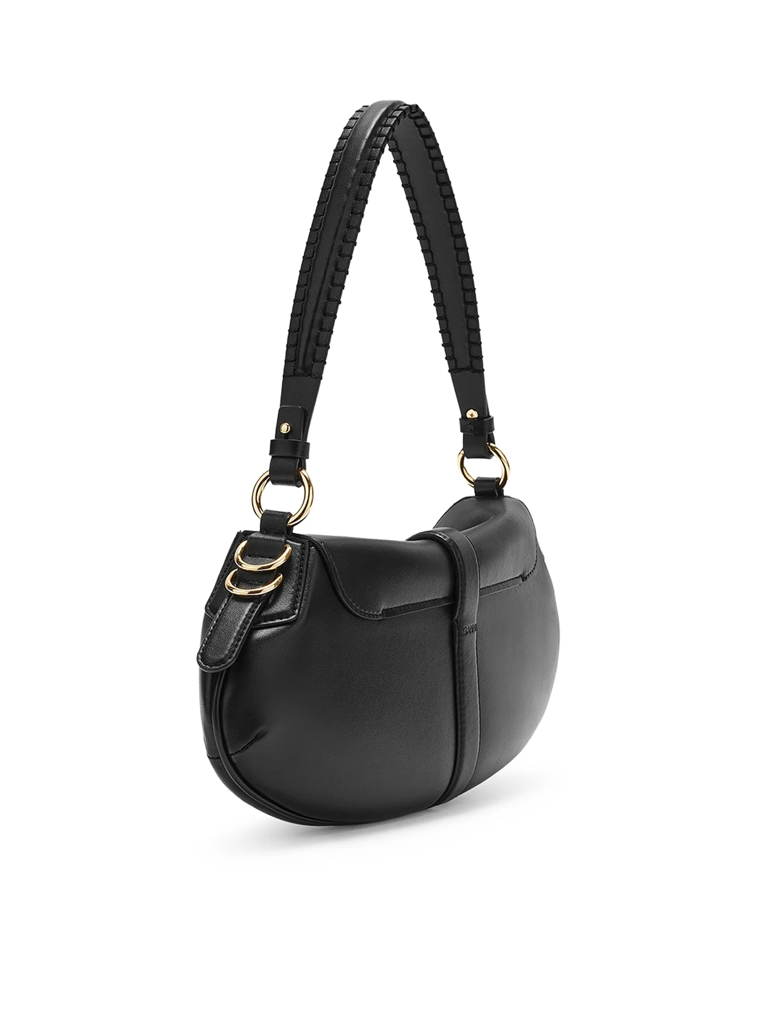 B-KAT BLACK LEATHER BAGUETTE BAG - Image 3