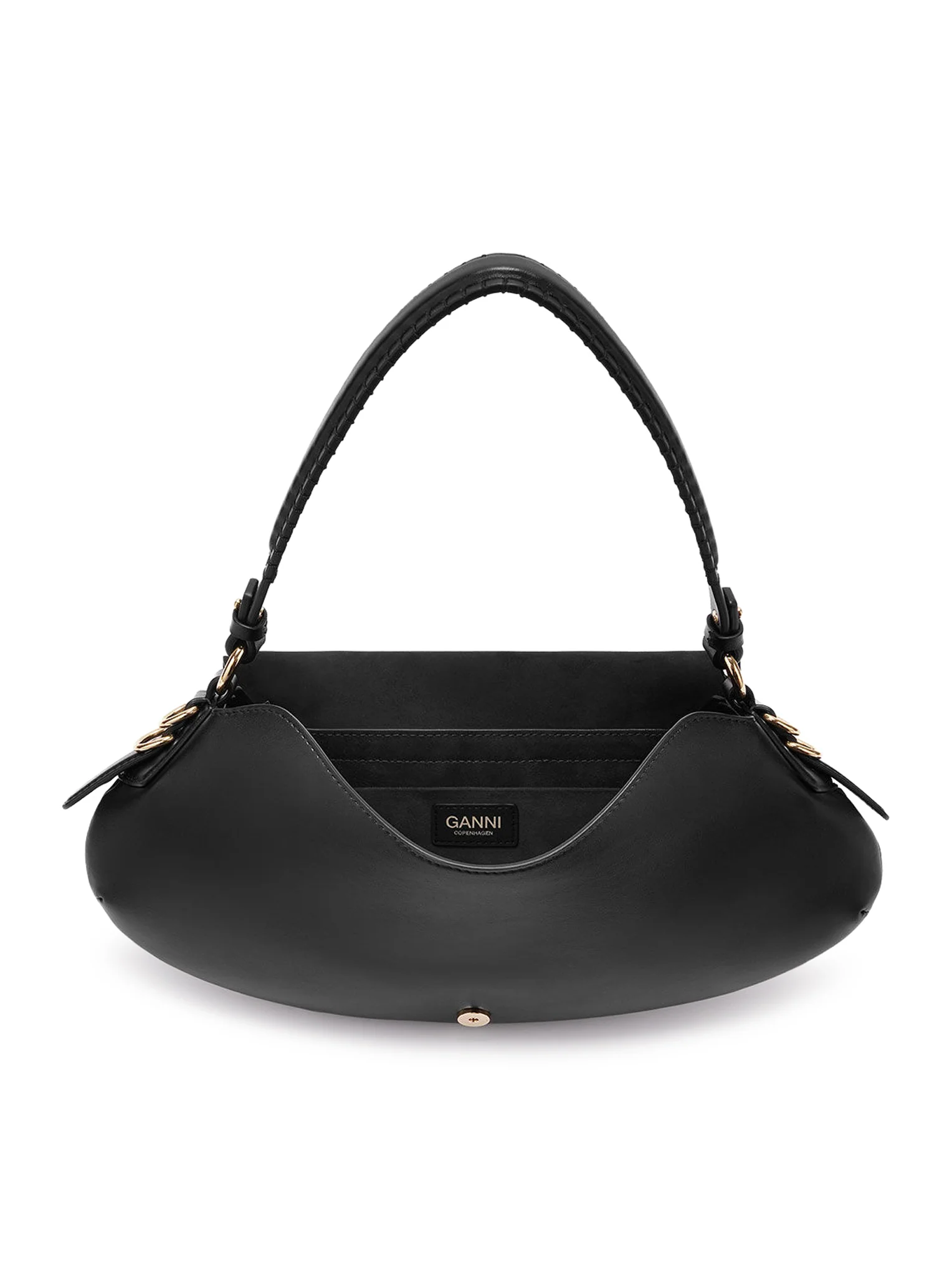 B-KAT BLACK LEATHER BAGUETTE BAG - Image 4