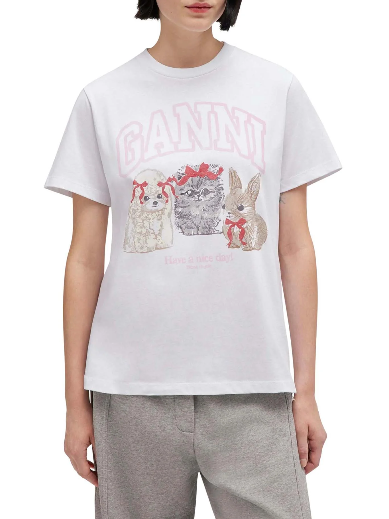 COTTON JERSEY T-SHIRT WITH ANIMALS PRINT - Image 3
