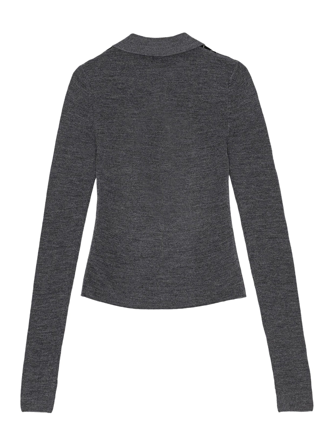 GREY KNITTED POLO SHIRT - Image 4