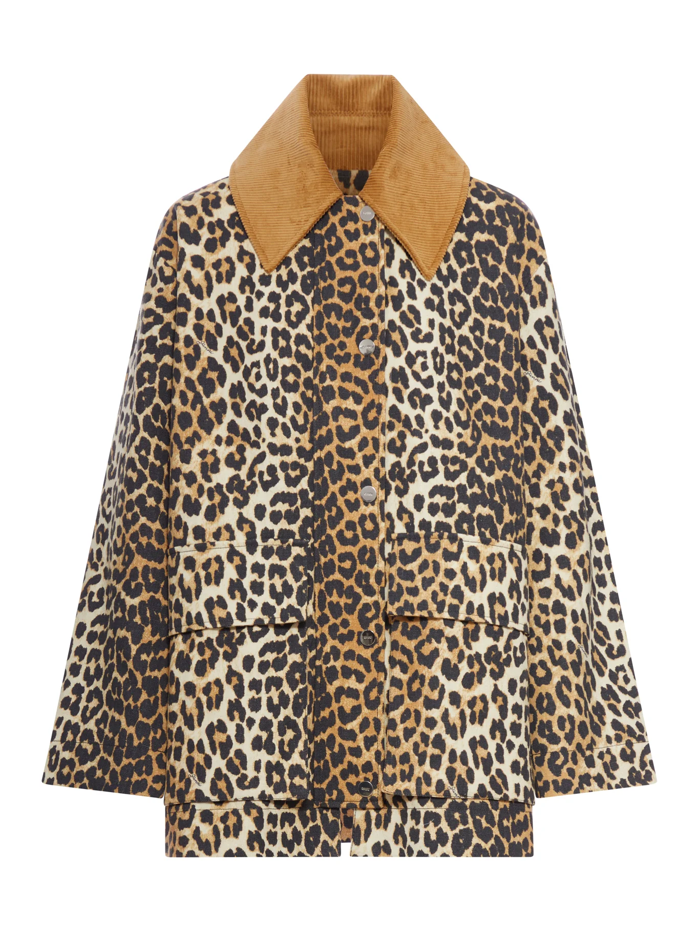 PRINTED CANVAS MIDI JACKET