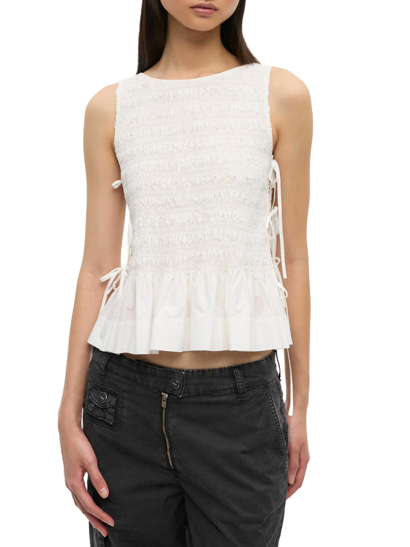 WHITE COTTON TOP WITH LAYERS - Image 3