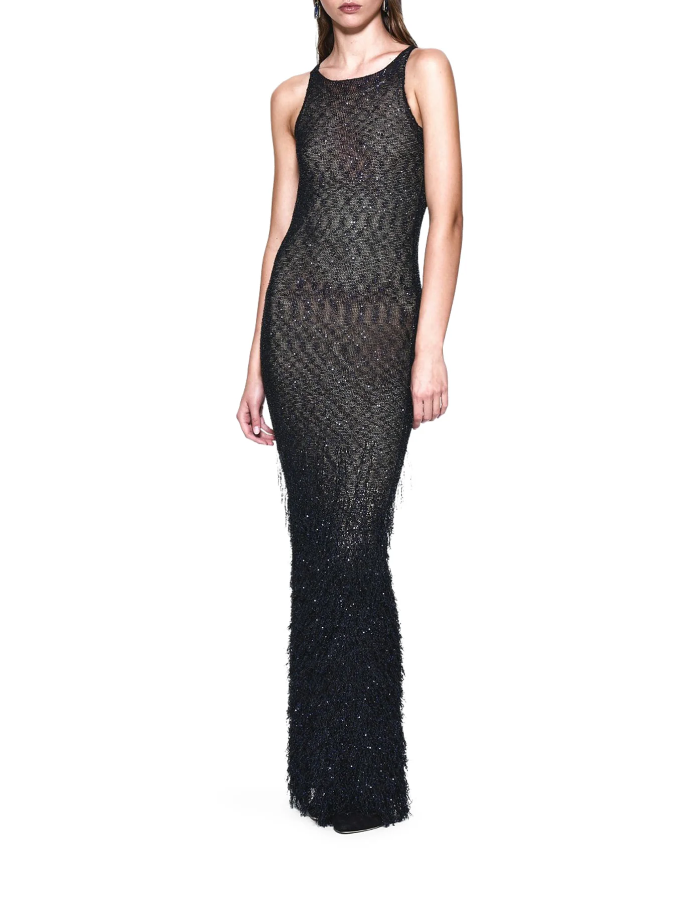 LONG SEQUINED KNIT DRESS - Image 2