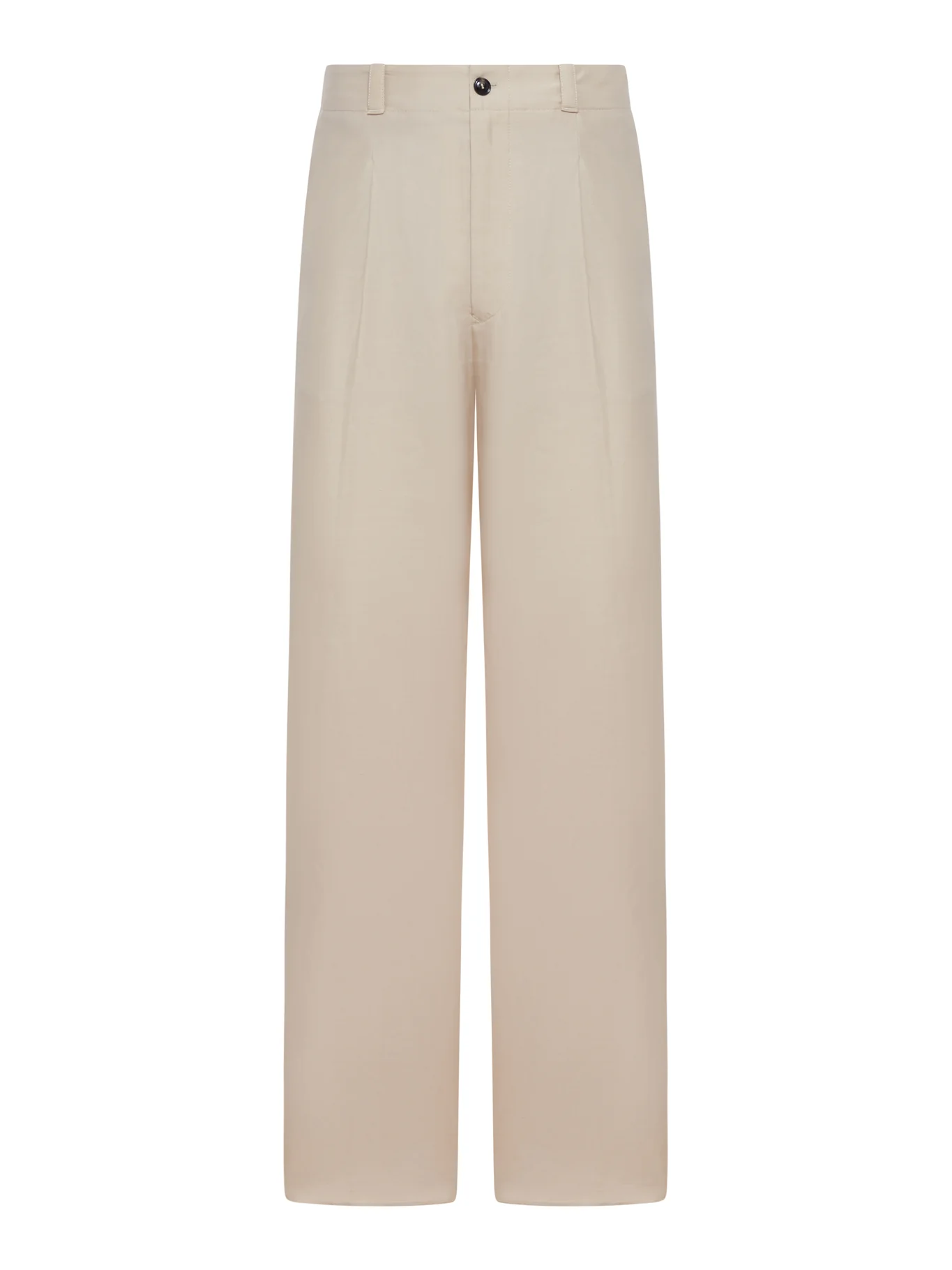 STRAIGHT-LEG TROUSERS IN LINEN BLEND