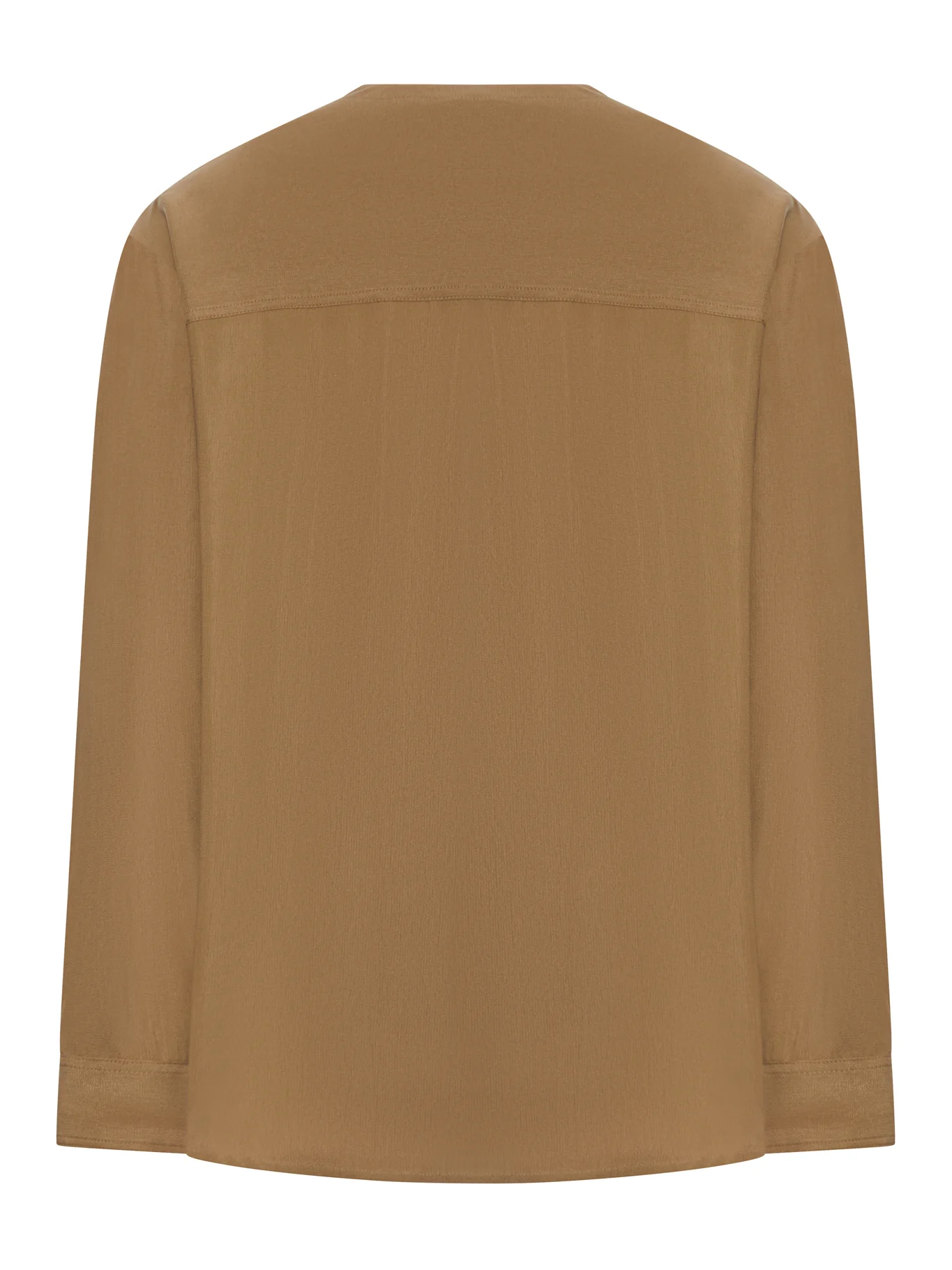VISCOSE BLOUSE WITH V-NECK AND PATCH POCKET - Image 2